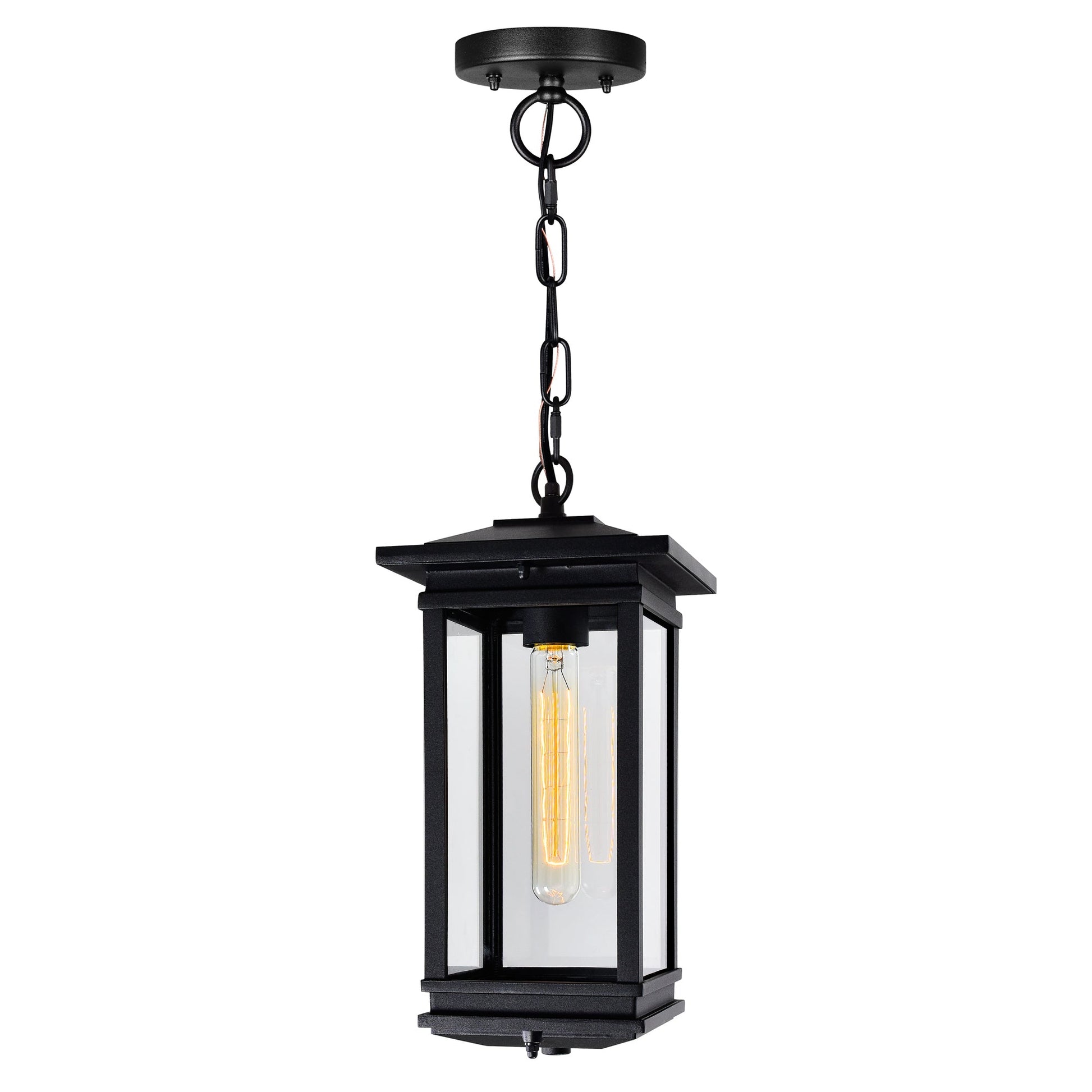 Oakwood 1 Light Outdoor Black Pendant - CWI Lighting