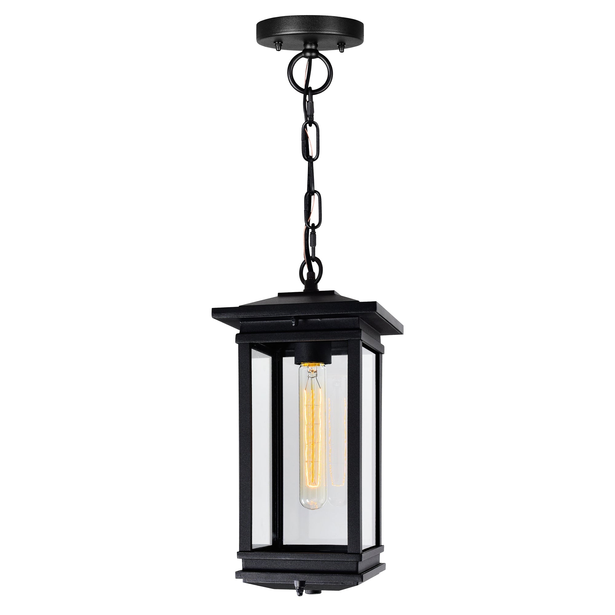 Oakwood 1 Light Outdoor Black Pendant - CWI Lighting