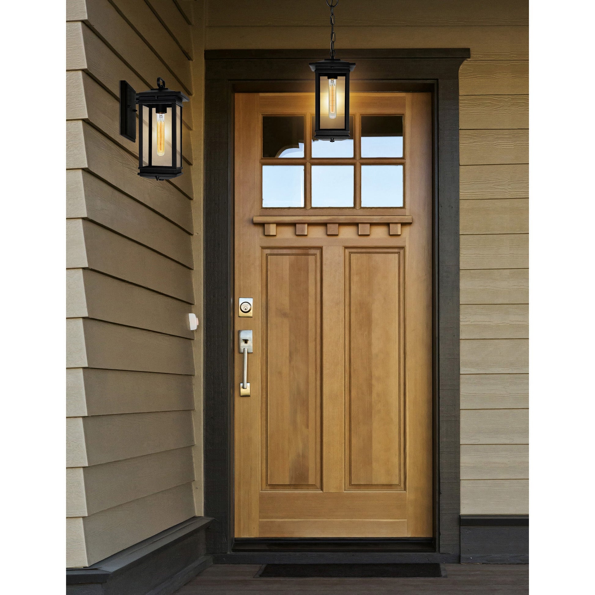 Oakwood 1 Light Outdoor Black Pendant - CWI Lighting