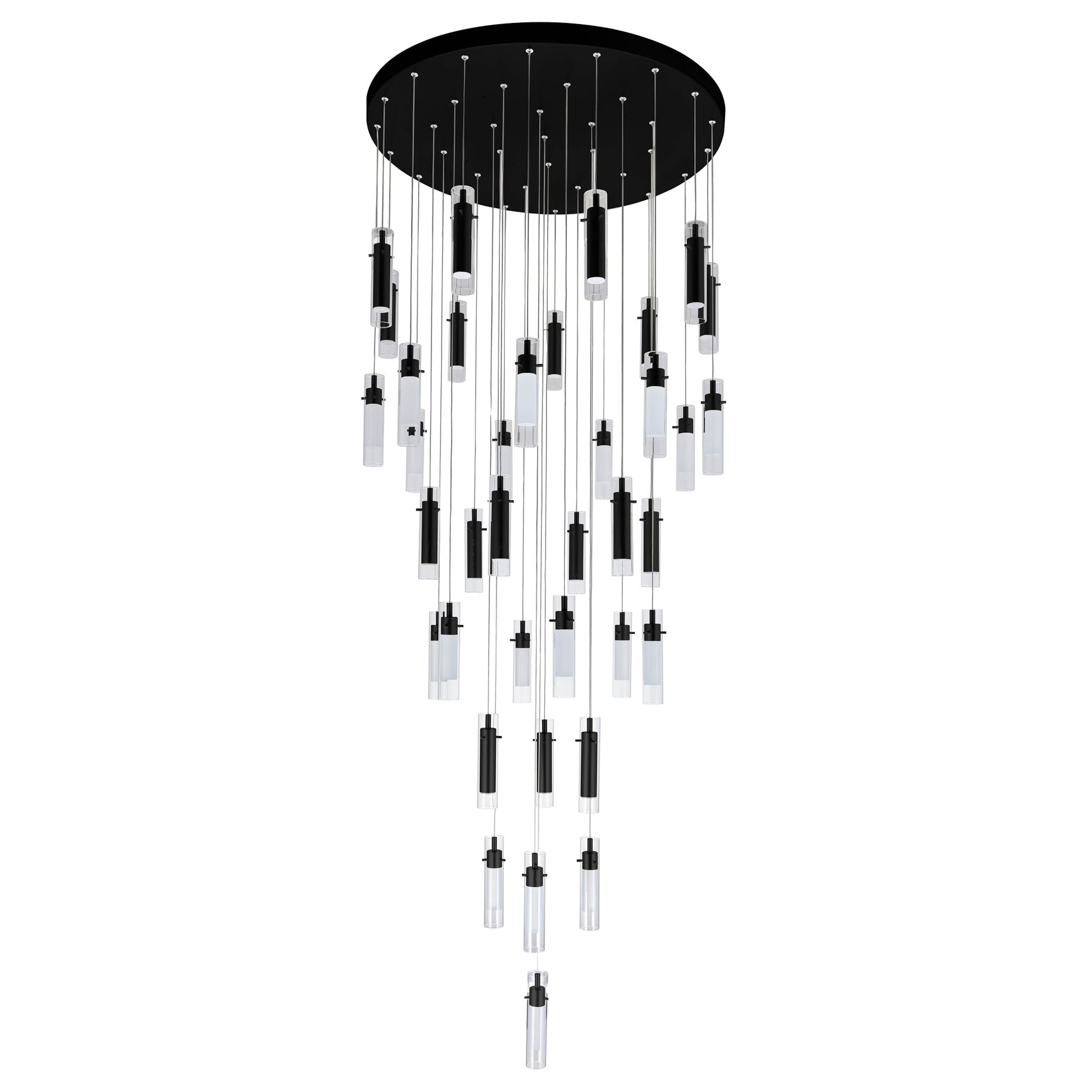 Olinda Integrated LED 33in Black Chandelier - CWI Lighting