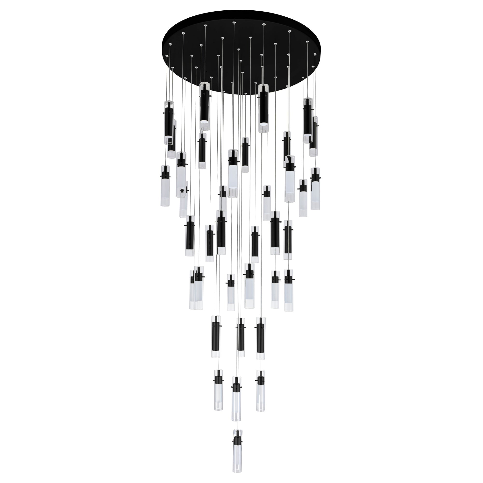 Olinda Integrated LED 33in Black Chandelier - CWI Lighting