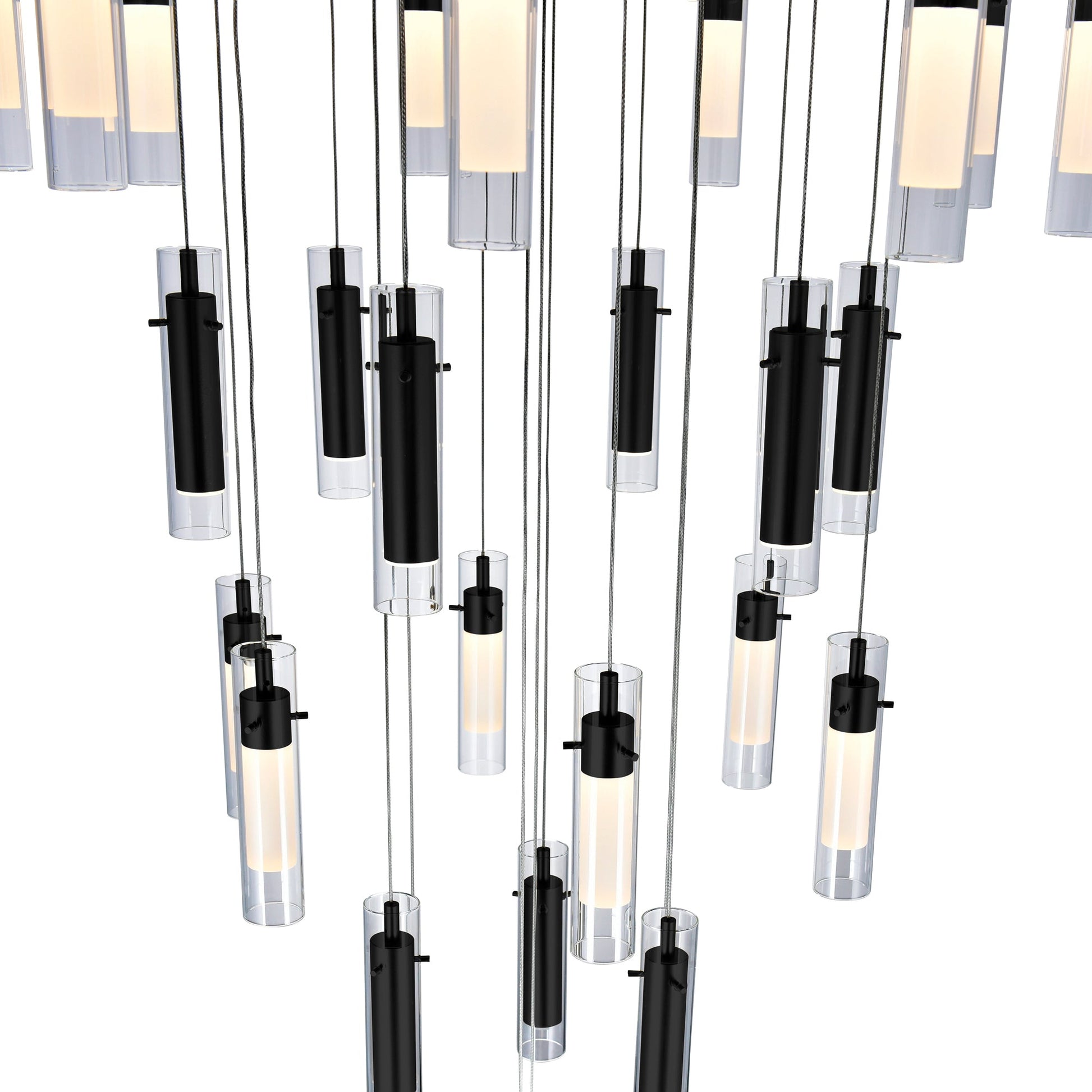Olinda Integrated LED 33in Black Chandelier - CWI Lighting