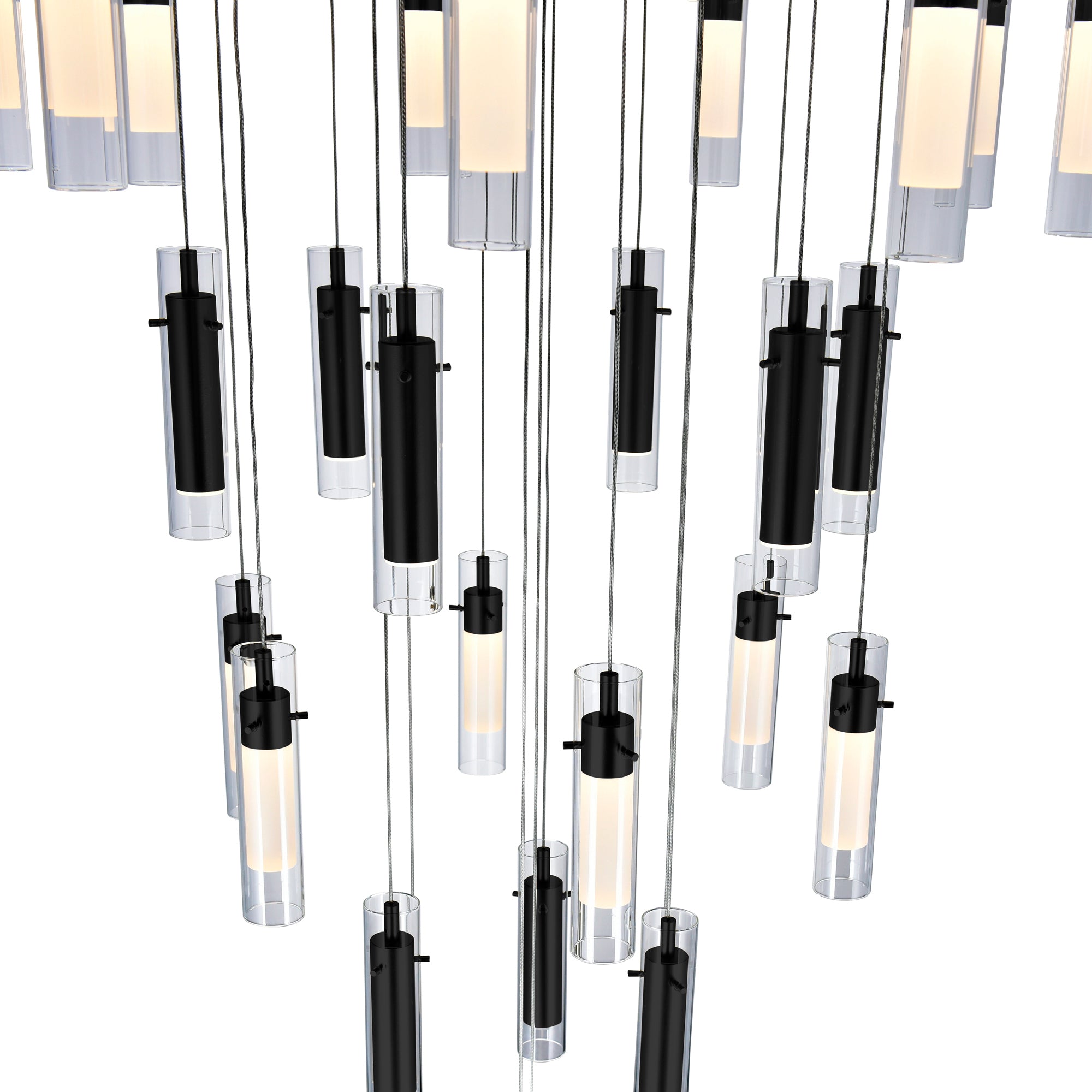 Olinda Integrated LED 33in Black Chandelier - CWI Lighting