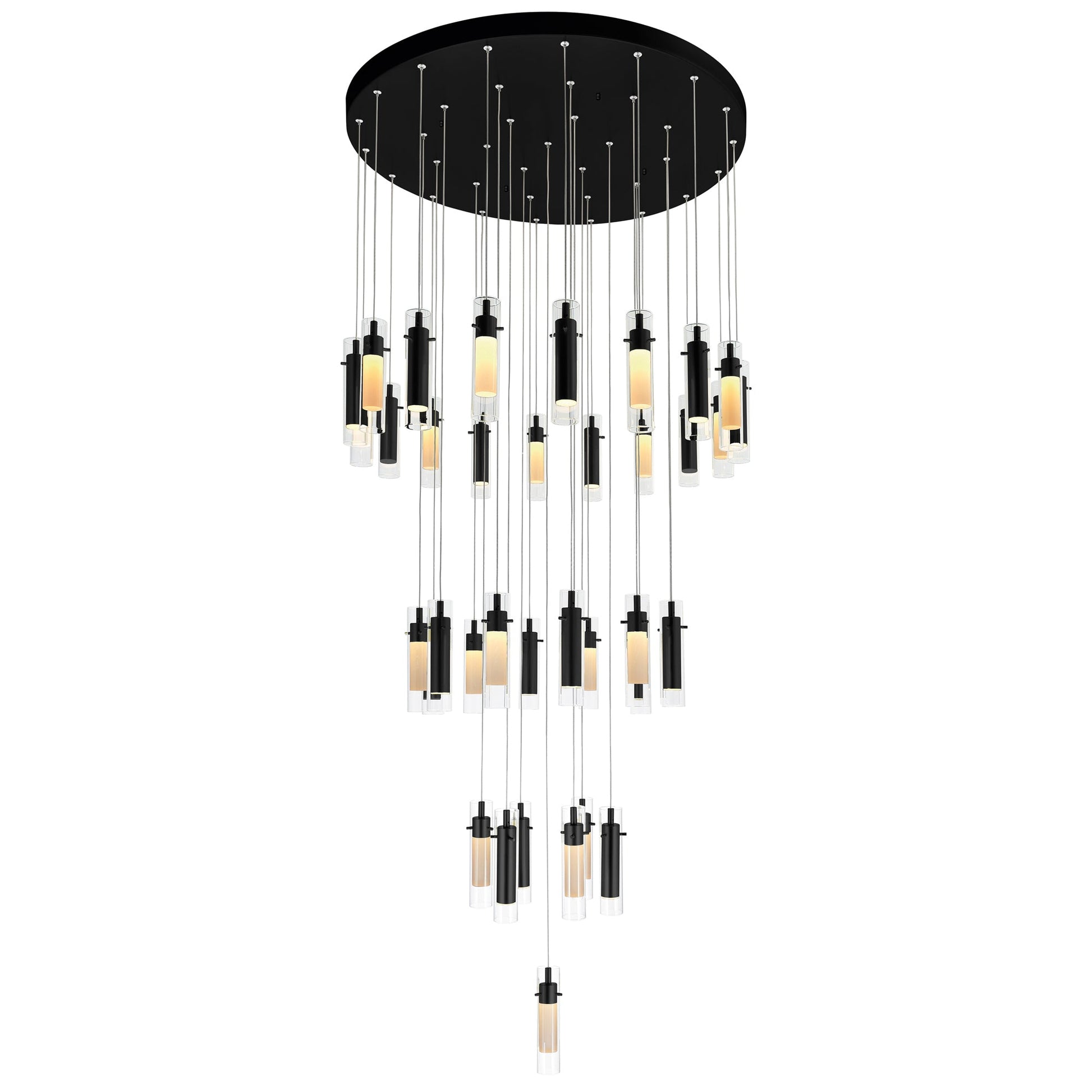 Olinda Integrated LED 33in Black Chandelier - CWI Lighting