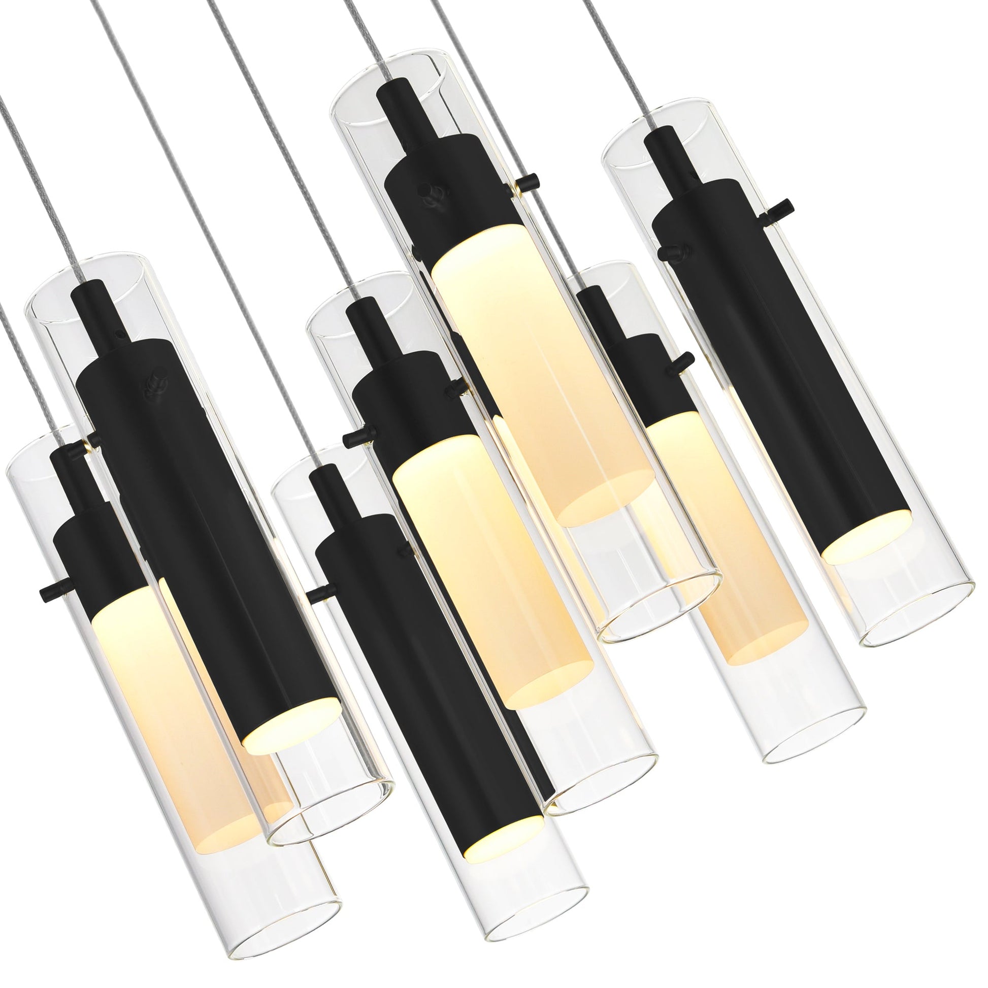 Olinda Integrated LED 33in Black Chandelier - CWI Lighting