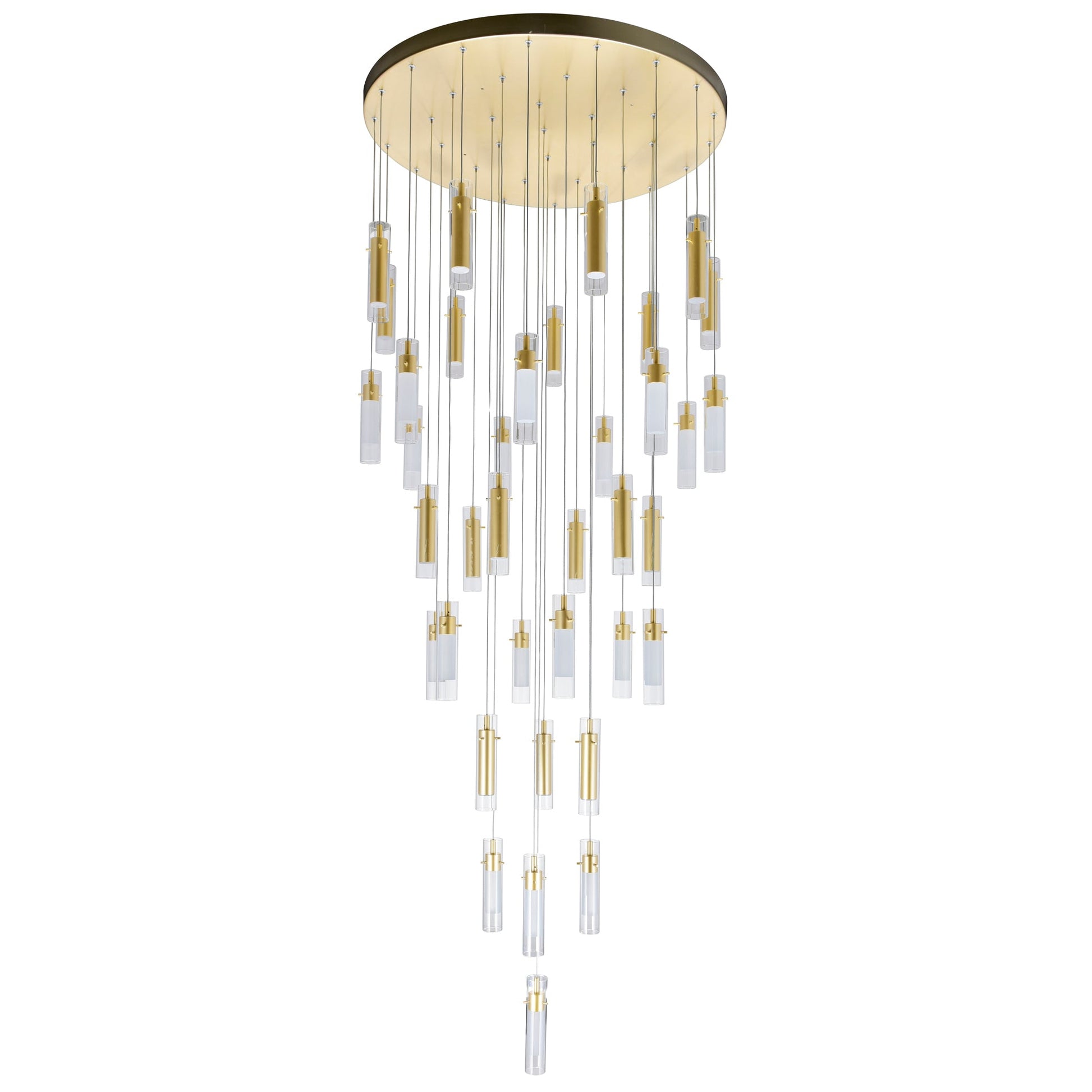 Olinda Integrated LED 33in Satin Gold Chandelier - CWI Lighting