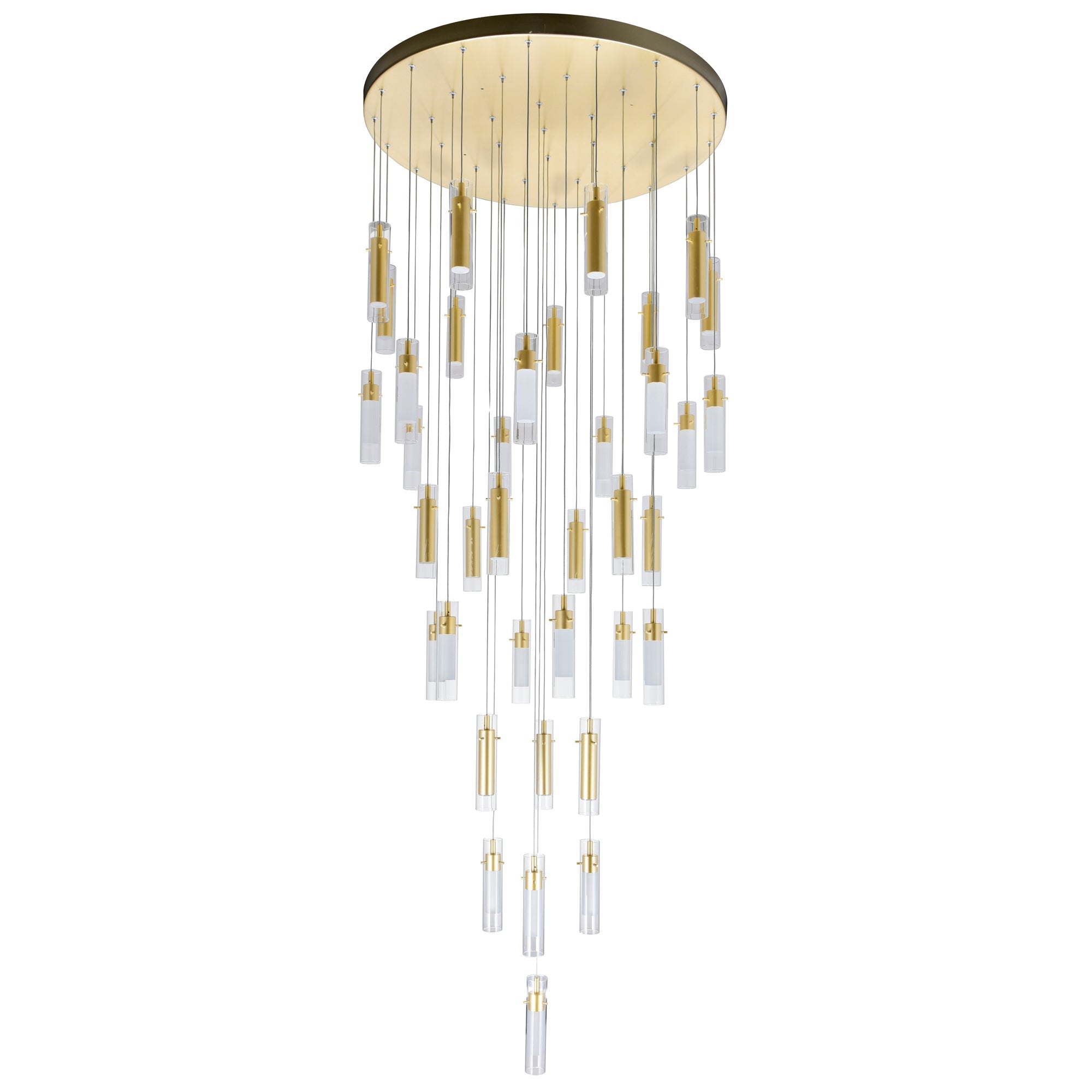 Olinda Integrated LED 33in Satin Gold Chandelier - CWI Lighting