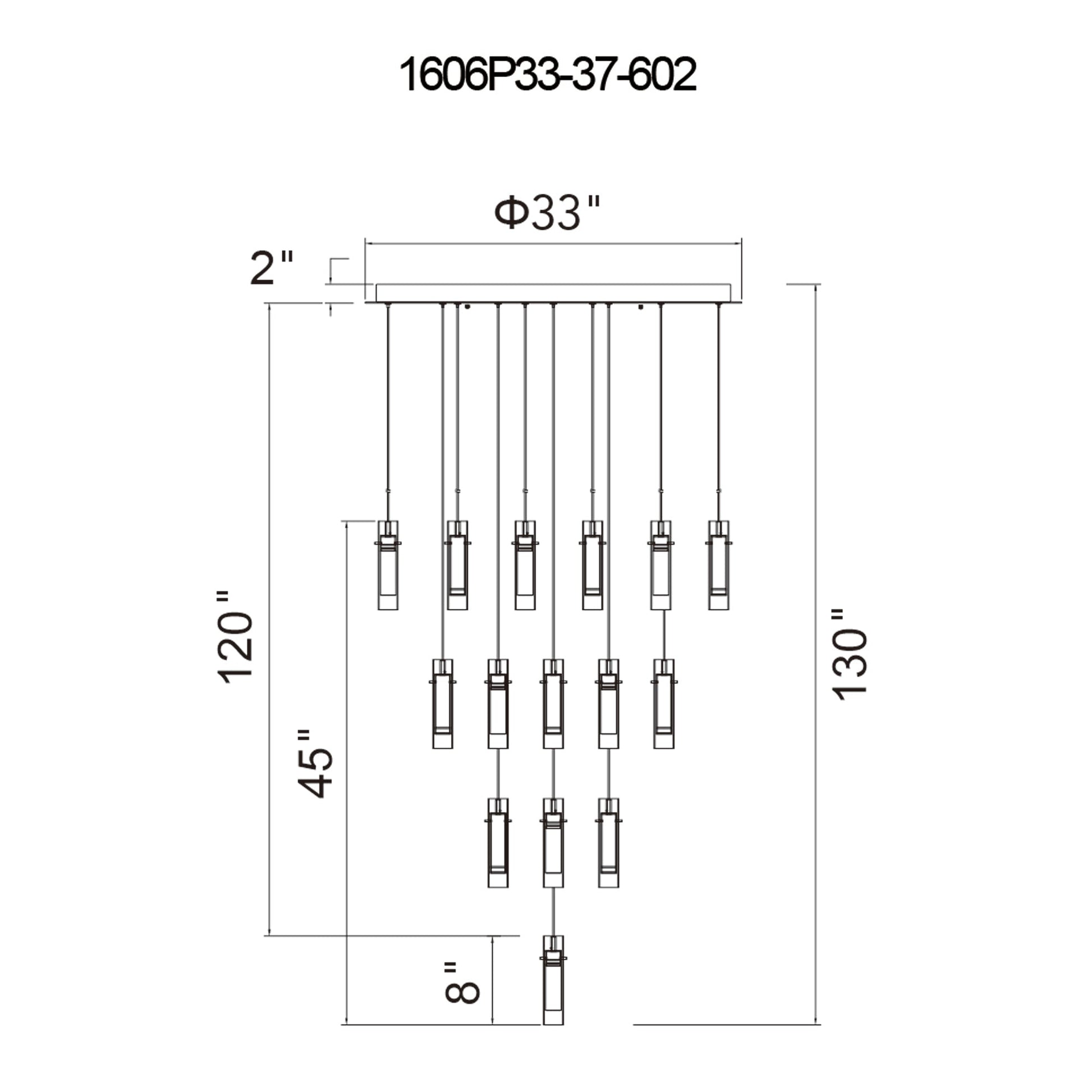 Olinda Integrated LED 33in Satin Gold Chandelier - CWI Lighting