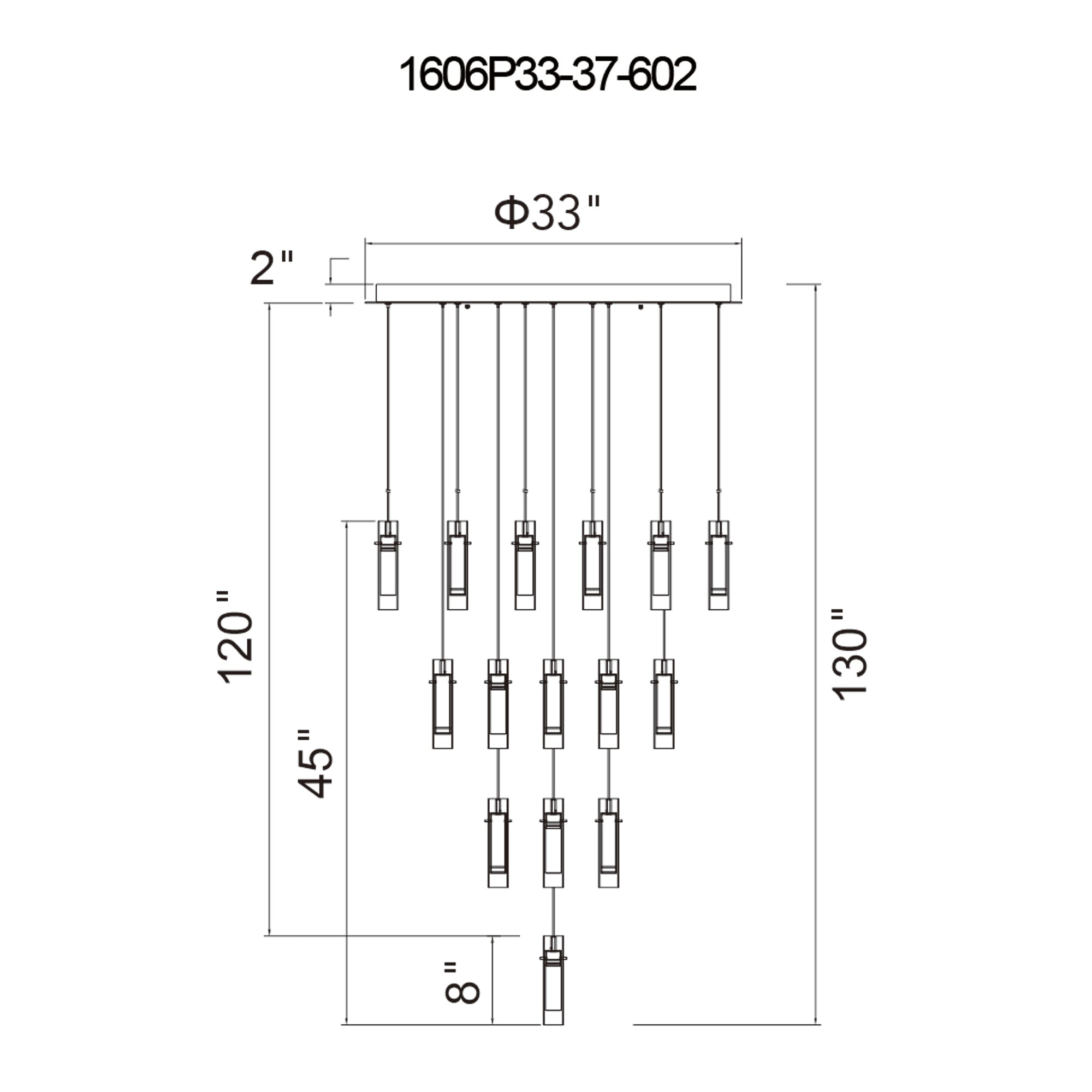 Olinda Integrated LED 33in Satin Gold Chandelier - CWI Lighting