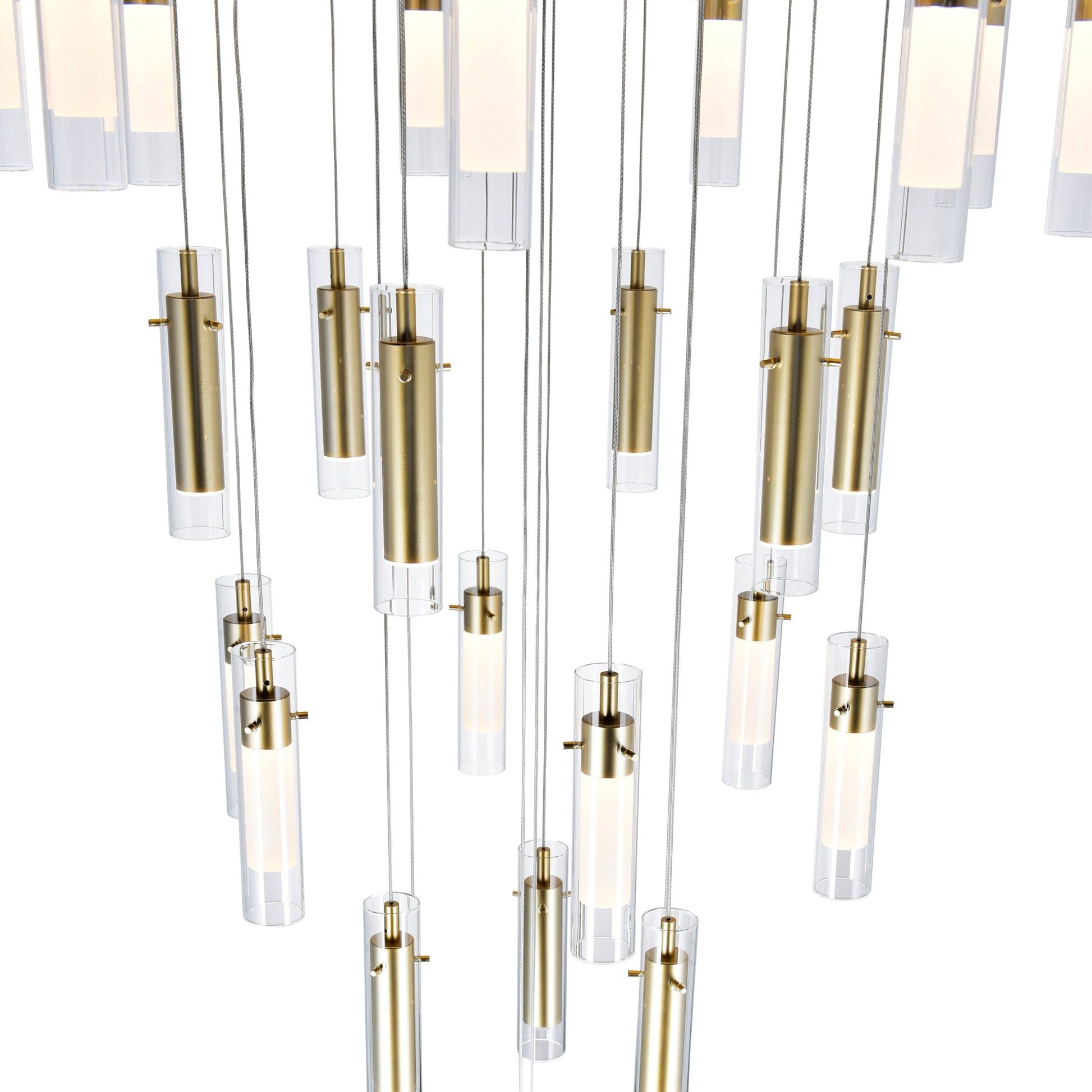 Olinda Integrated LED 33in Satin Gold Chandelier - CWI Lighting