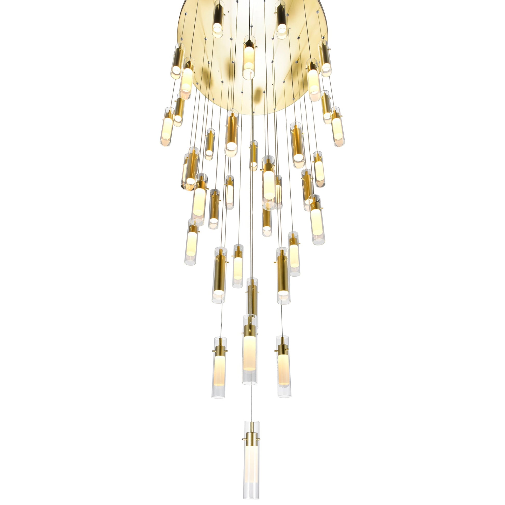 Olinda Integrated LED 33in Satin Gold Chandelier - CWI Lighting