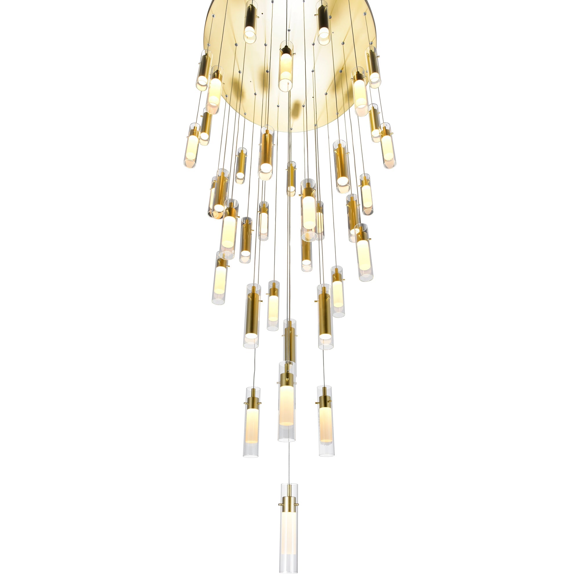 Olinda Integrated LED 33in Satin Gold Chandelier - CWI Lighting