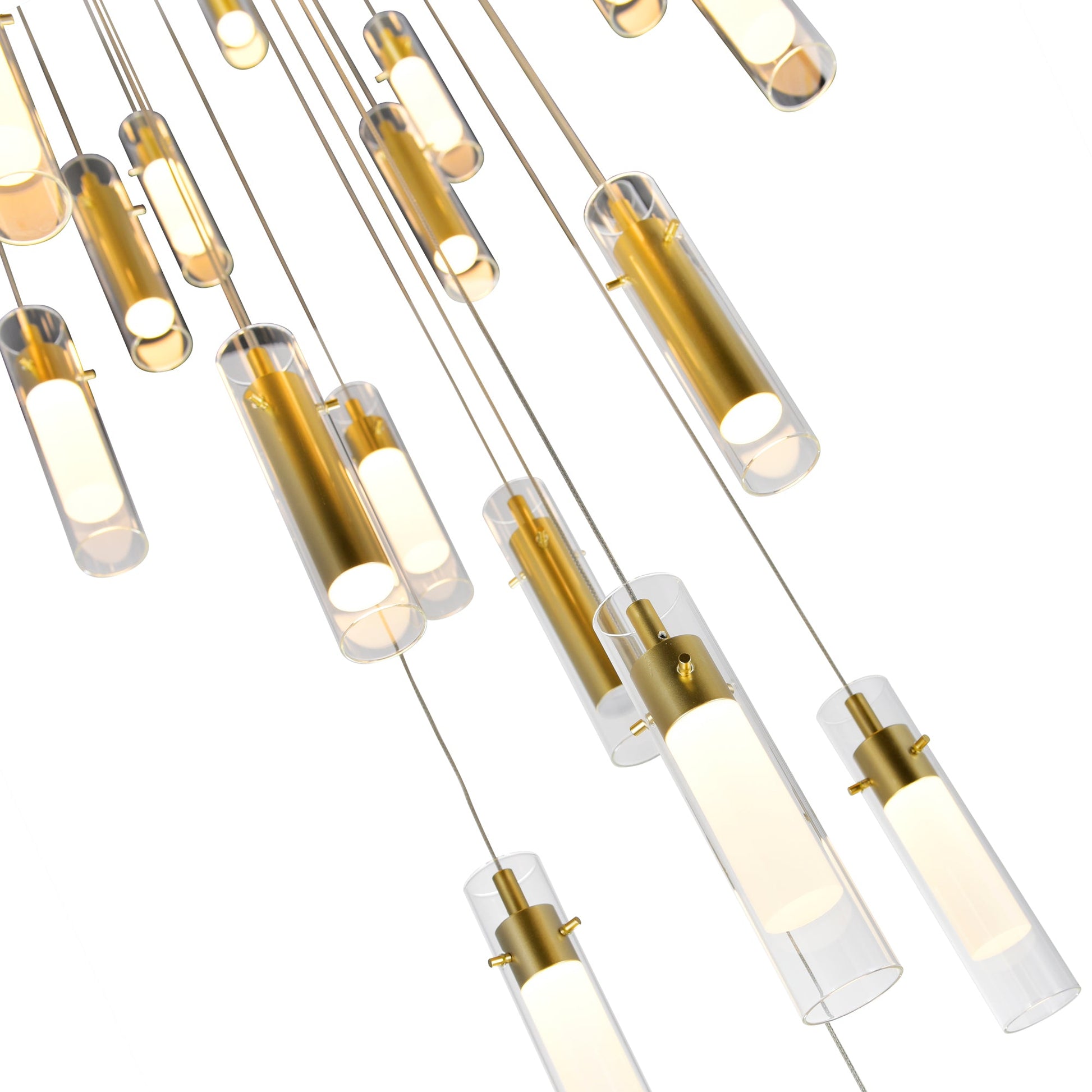Olinda Integrated LED 33in Satin Gold Chandelier - CWI Lighting