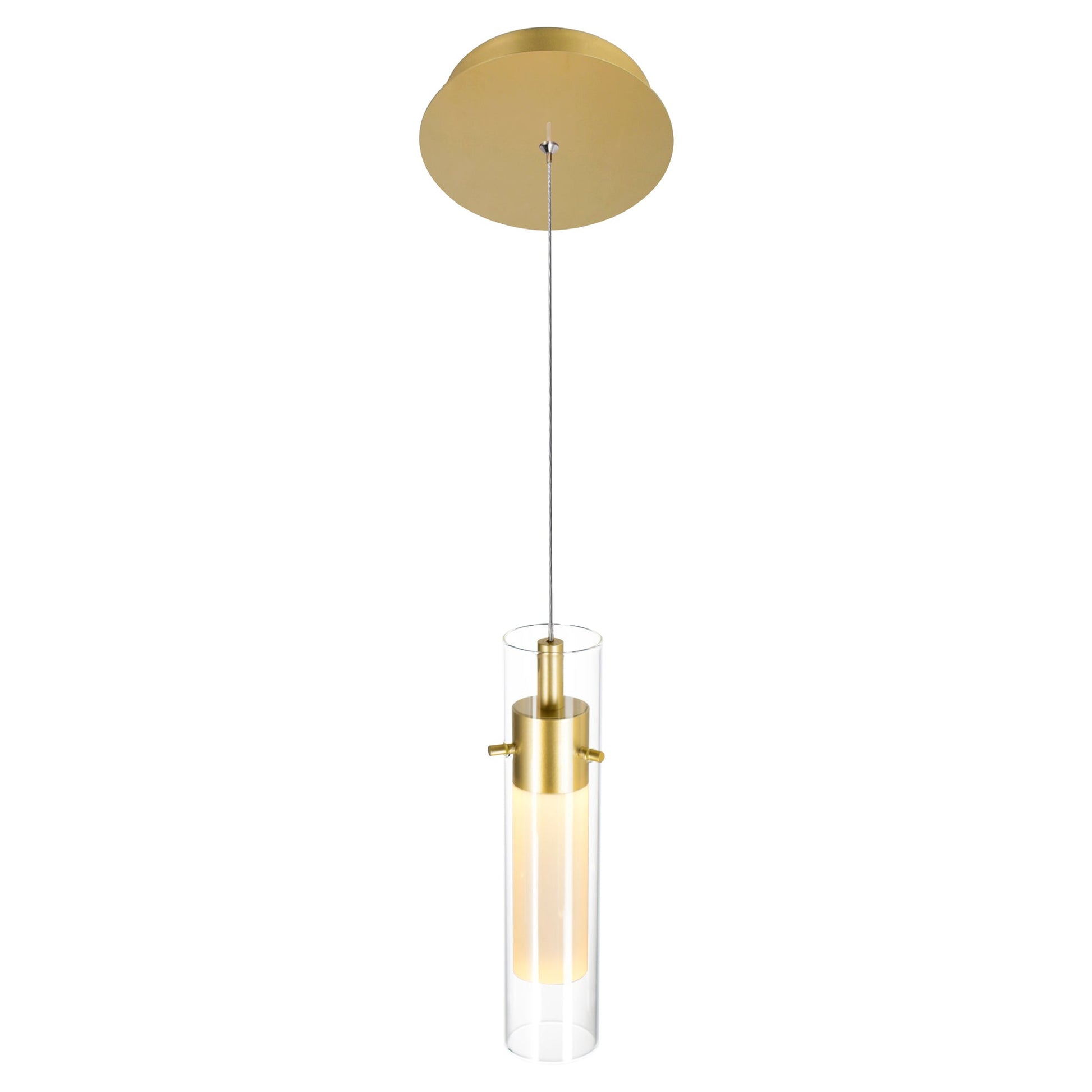 Olinda Integrated LED 5in Satin Gold Mini Pendant - CWI Lighting