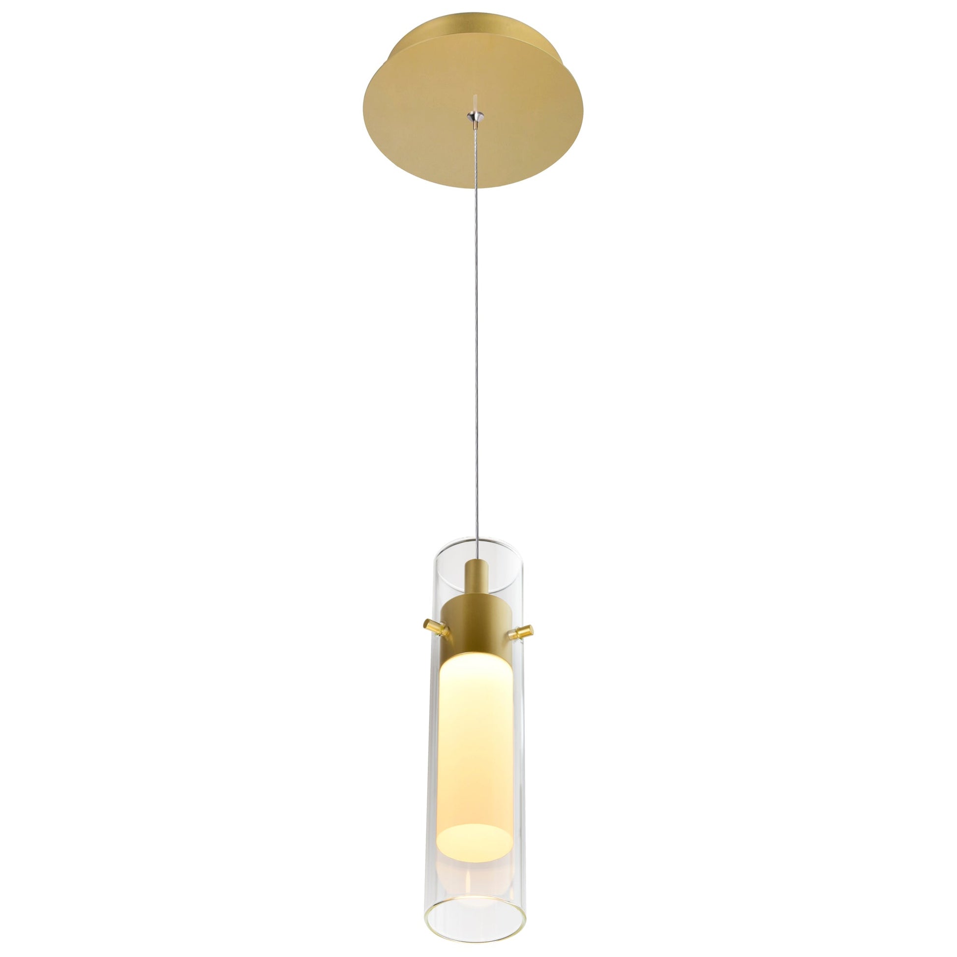 Olinda Integrated LED 5in Satin Gold Mini Pendant - CWI Lighting