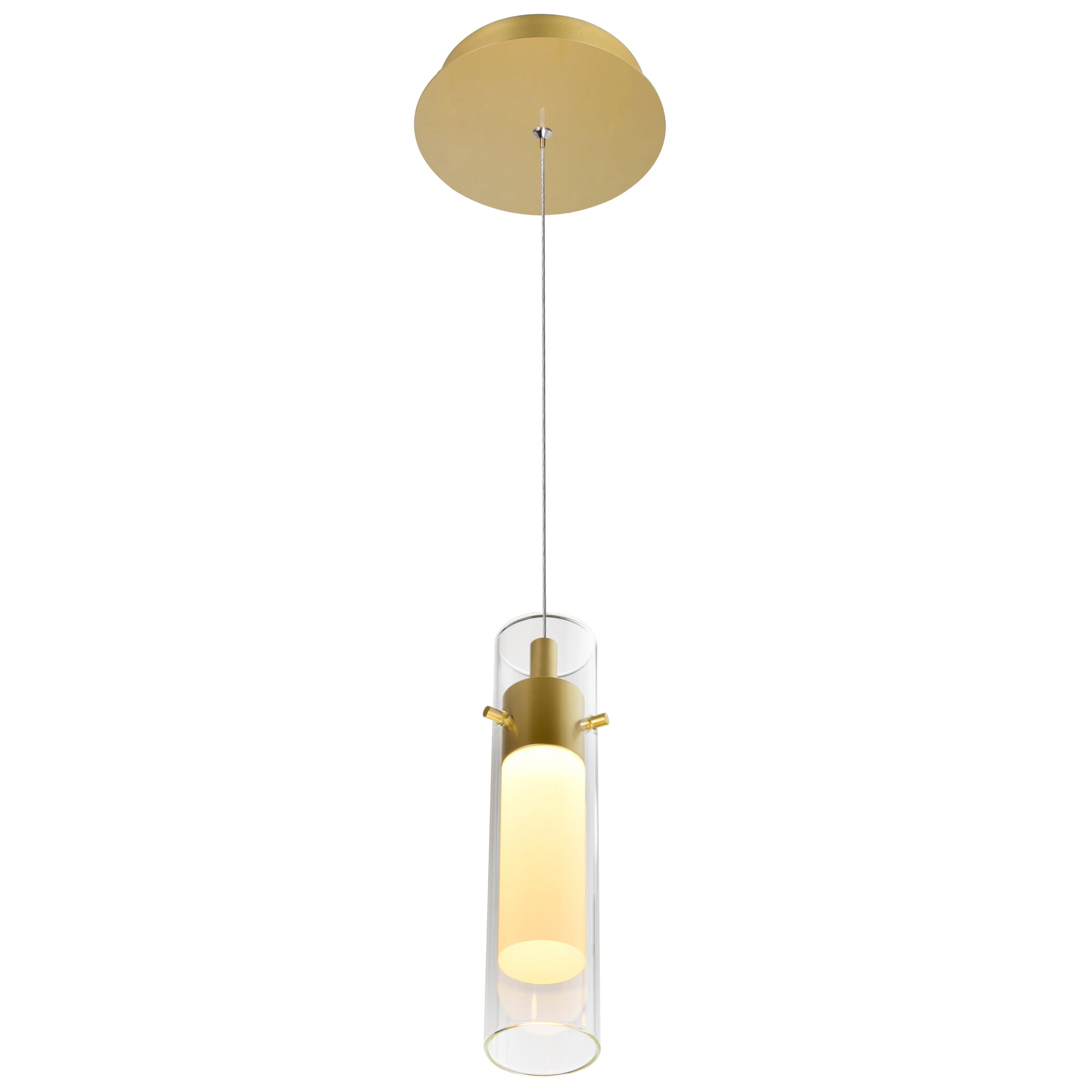 Olinda Integrated LED 5in Satin Gold Mini Pendant - CWI Lighting