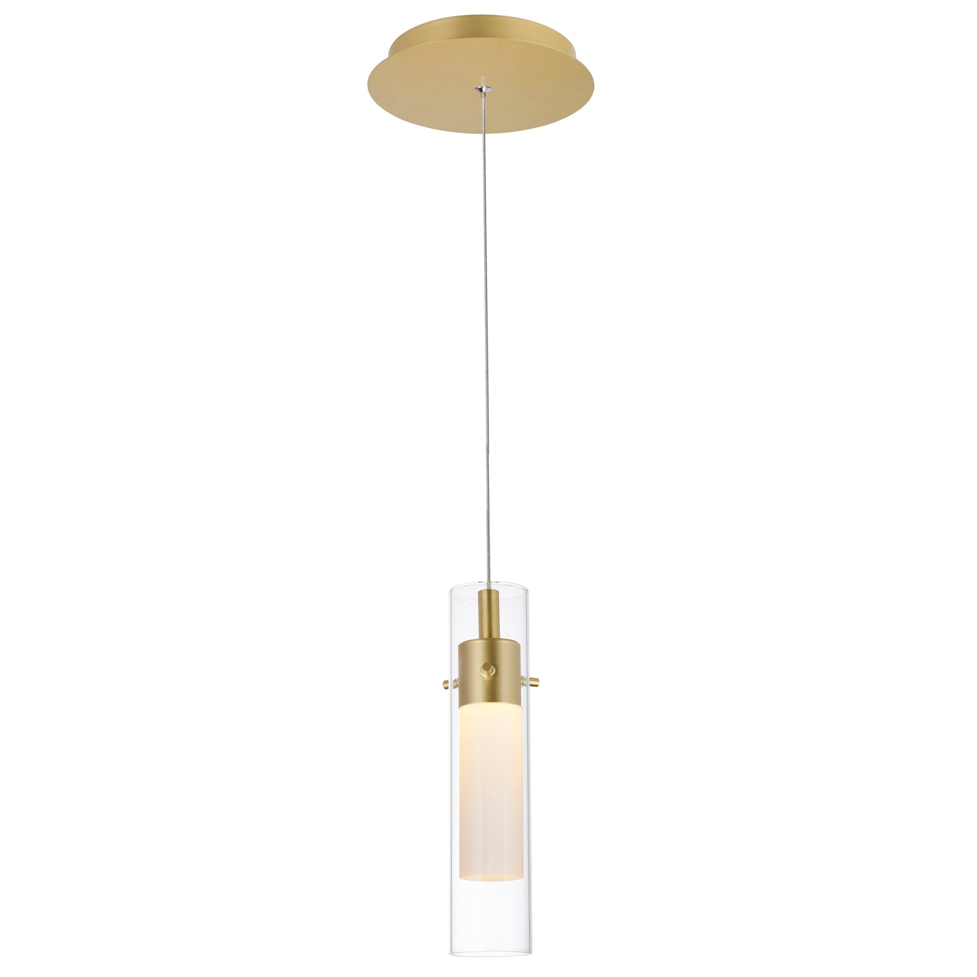 Olinda Integrated LED 5in Satin Gold Mini Pendant - CWI Lighting