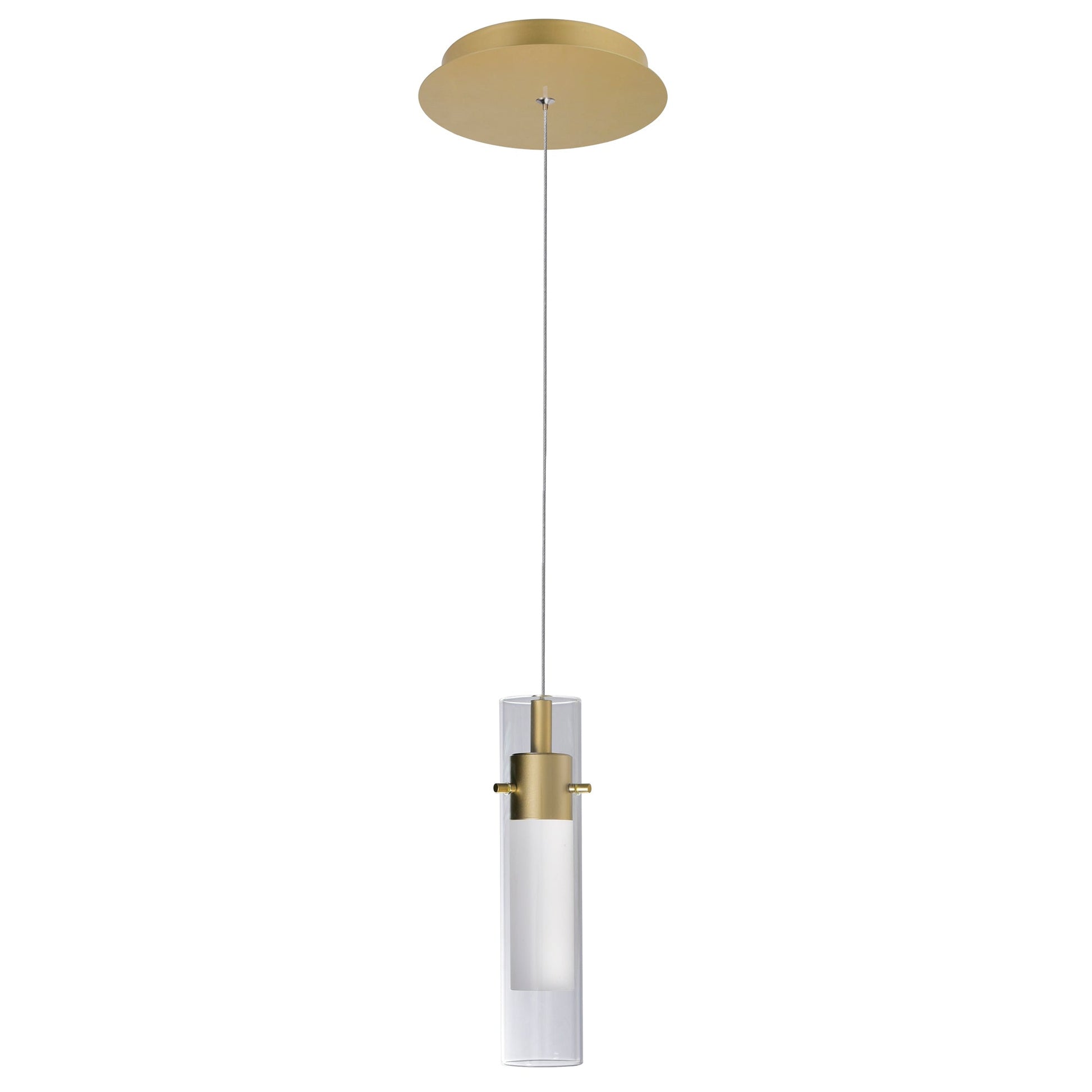 Olinda Integrated LED 5in Satin Gold Mini Pendant - CWI Lighting