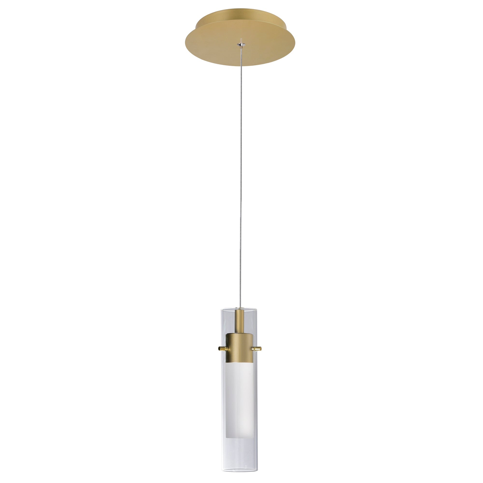 Olinda Integrated LED 5in Satin Gold Mini Pendant - CWI Lighting