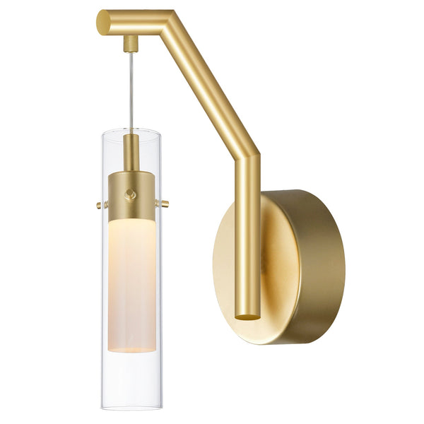 Olinda Integrated LED 5in Satin Gold Wall Light - CWI Lighting