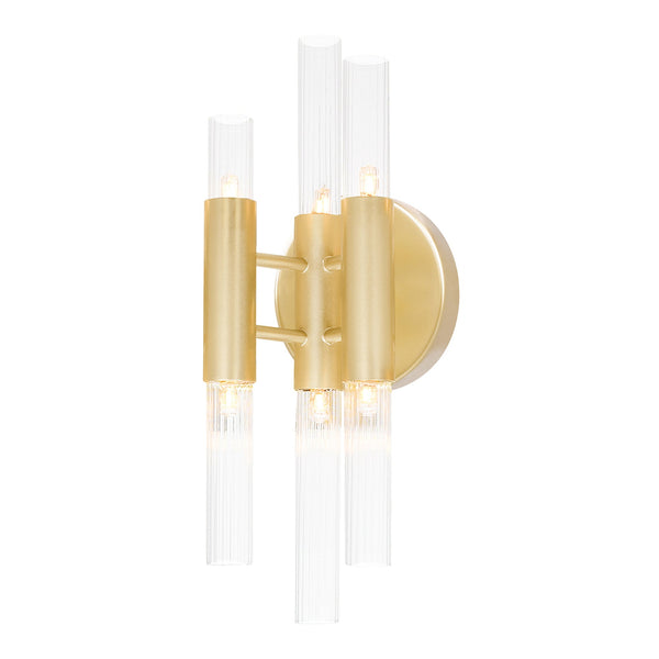 Orgue 6 Light 5in Satin Gold Sconce - CWI Lighting