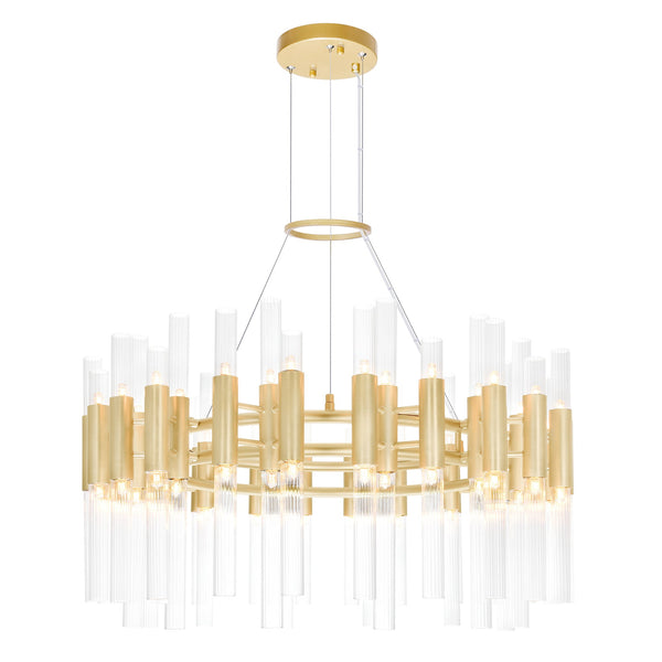 Orgue 72 Light 32in Satin Gold Chandelier - CWI Lighting