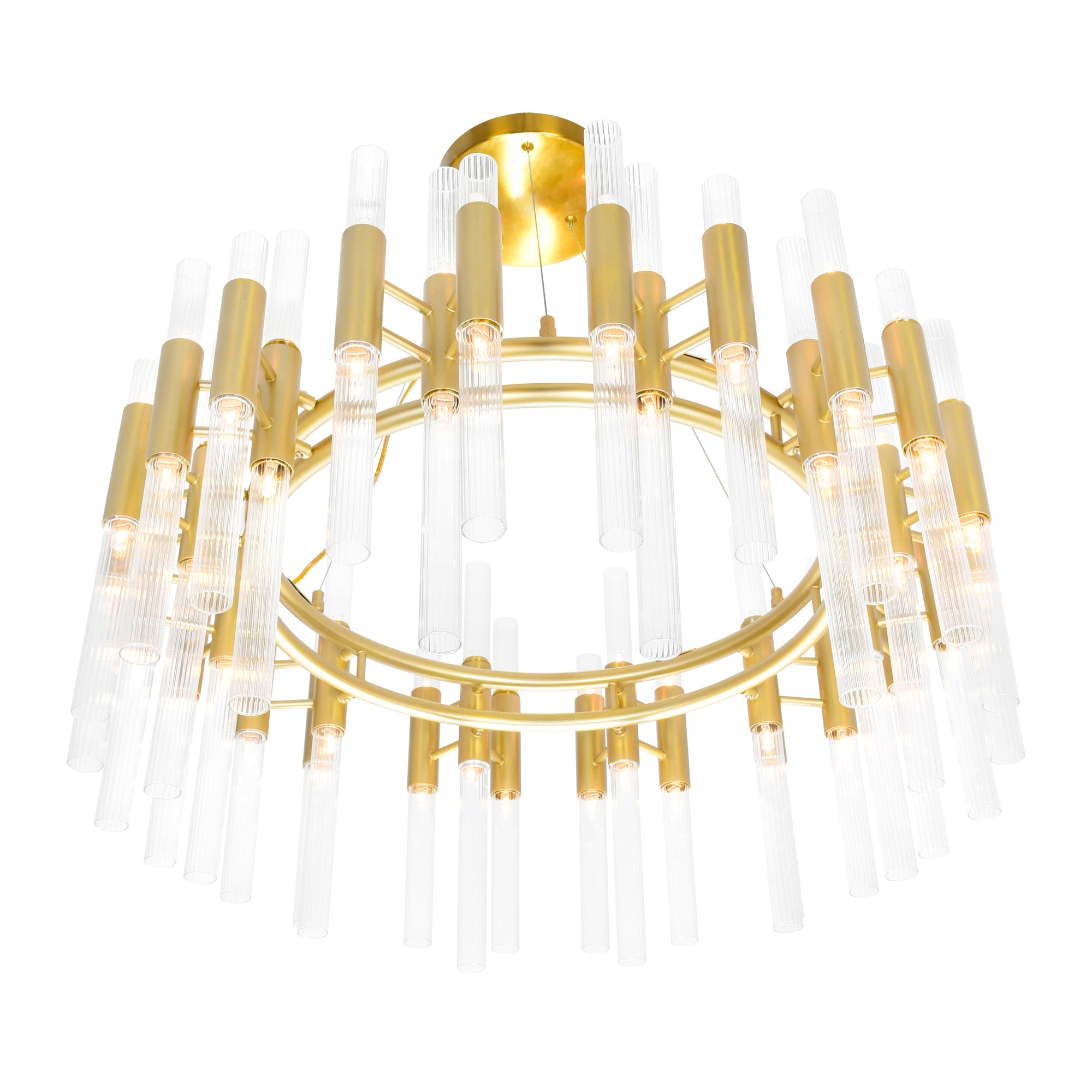 Orgue 72 Light 32in Satin Gold Chandelier - CWI Lighting