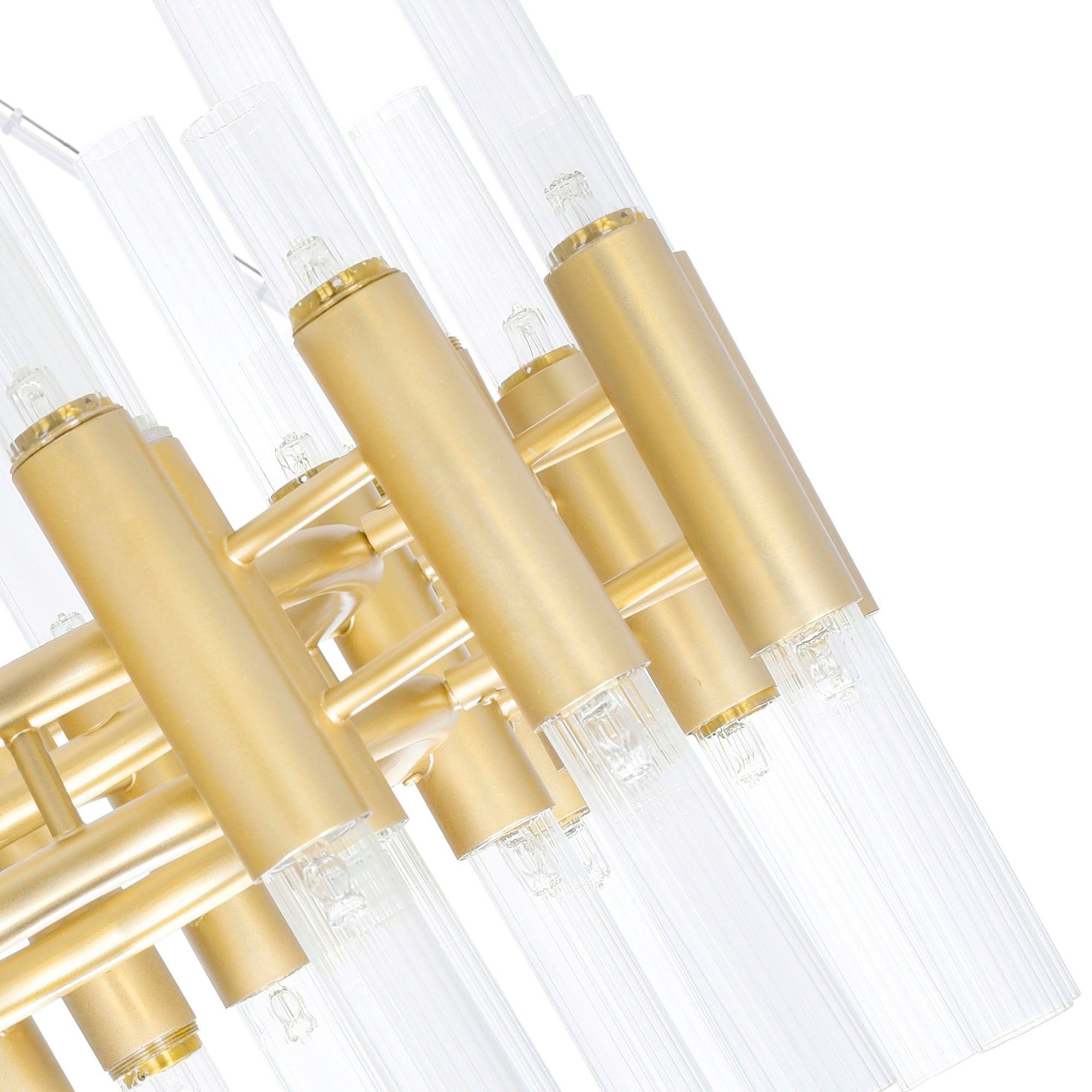 Orgue 72 Light 39in Satin Gold Chandelier - CWI Lighting
