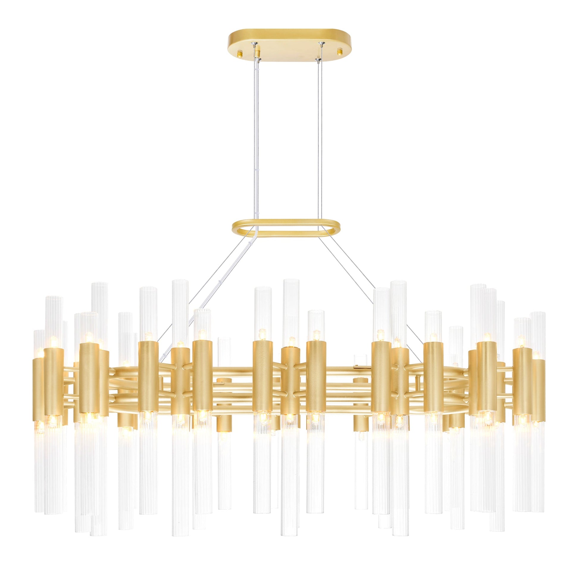 Orgue 72 Light 39in Satin Gold Chandelier - CWI Lighting