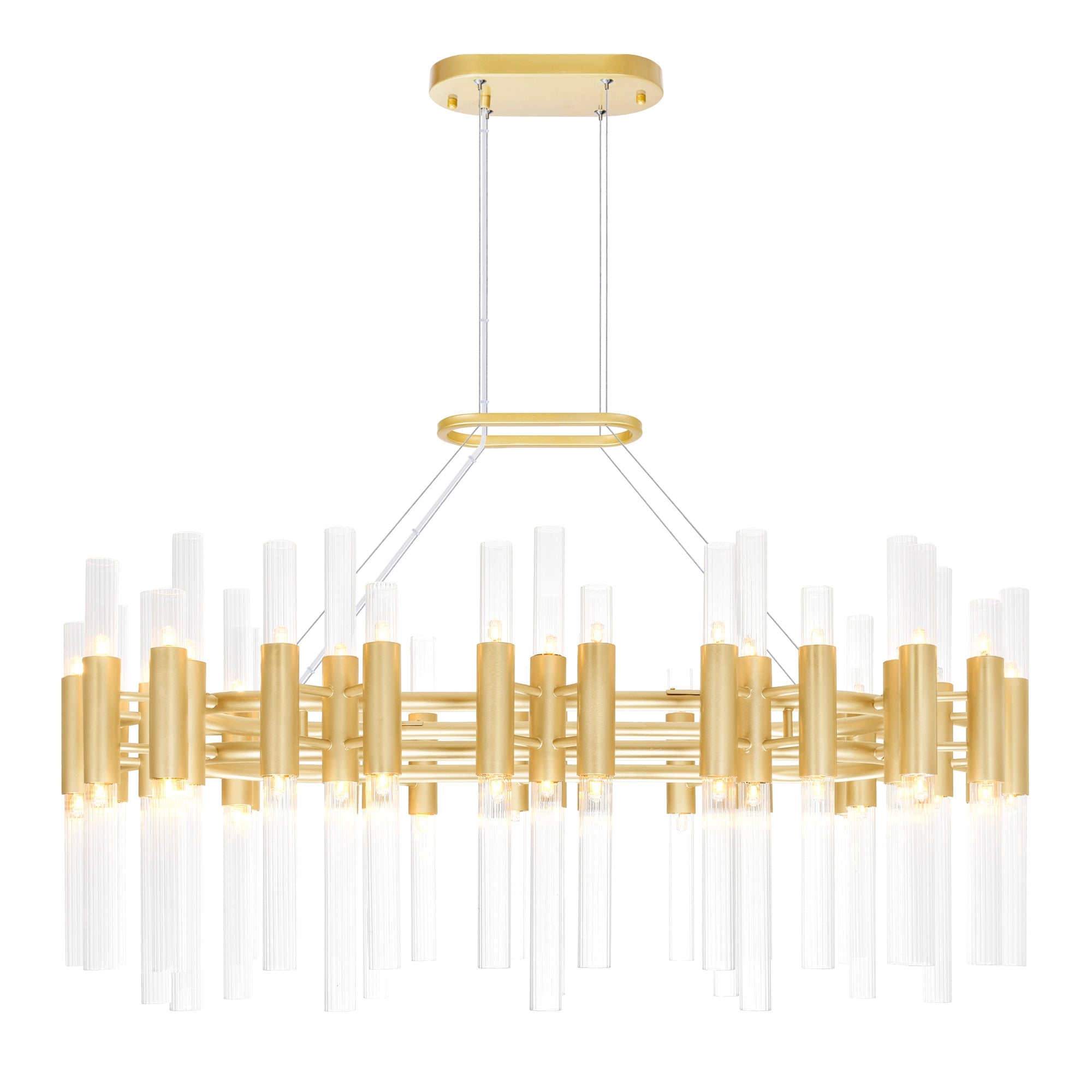 Orgue 72 Light 39in Satin Gold Chandelier - CWI Lighting