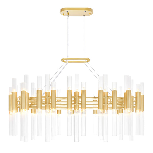 Orgue 72 Light 39in Satin Gold Chandelier - CWI Lighting