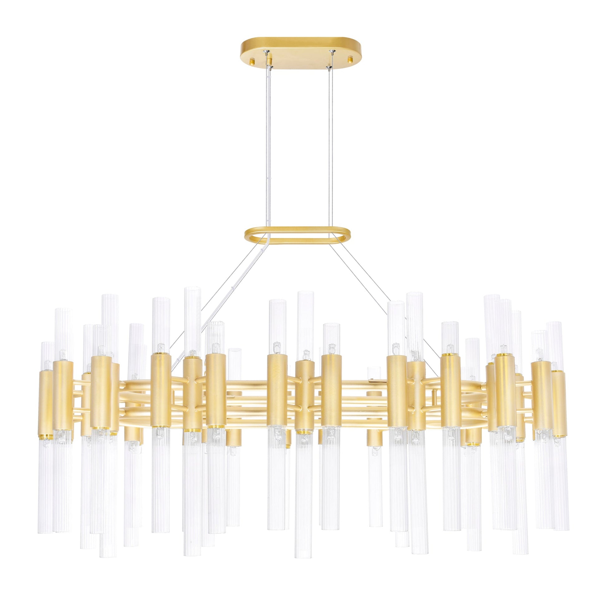 Orgue 72 Light 39in Satin Gold Chandelier - CWI Lighting