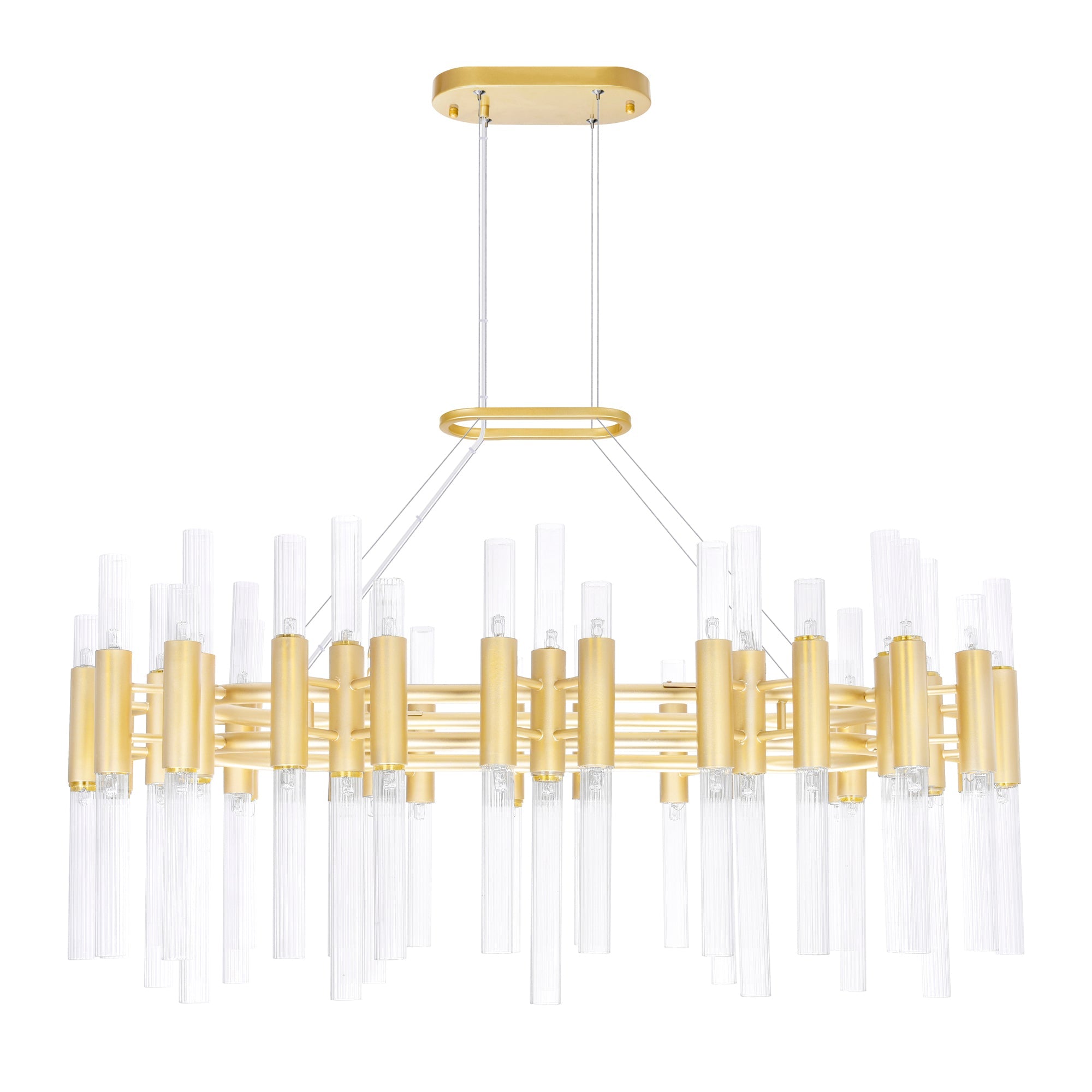 Orgue 72 Light 39in Satin Gold Chandelier - CWI Lighting