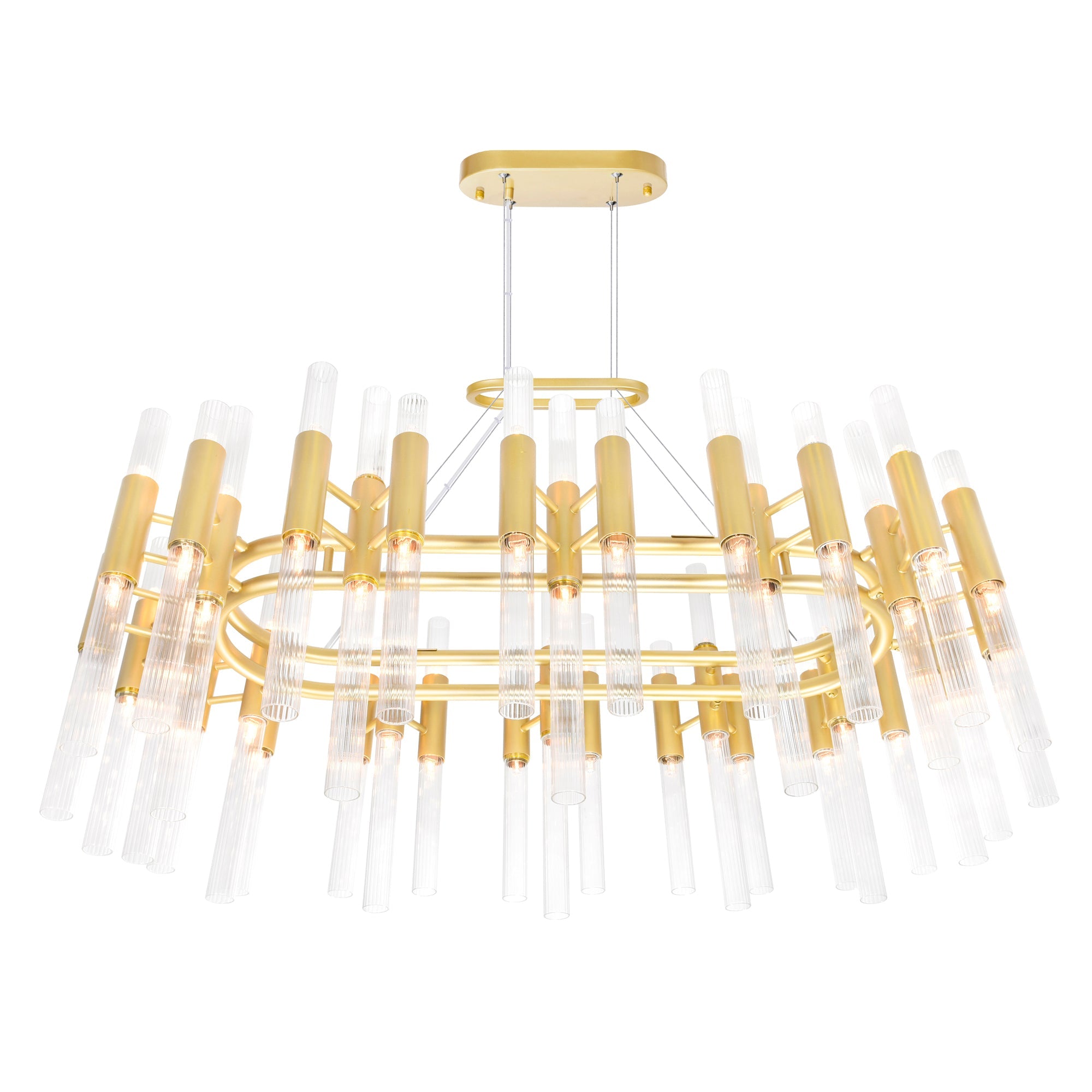 Orgue 72 Light 39in Satin Gold Chandelier - CWI Lighting