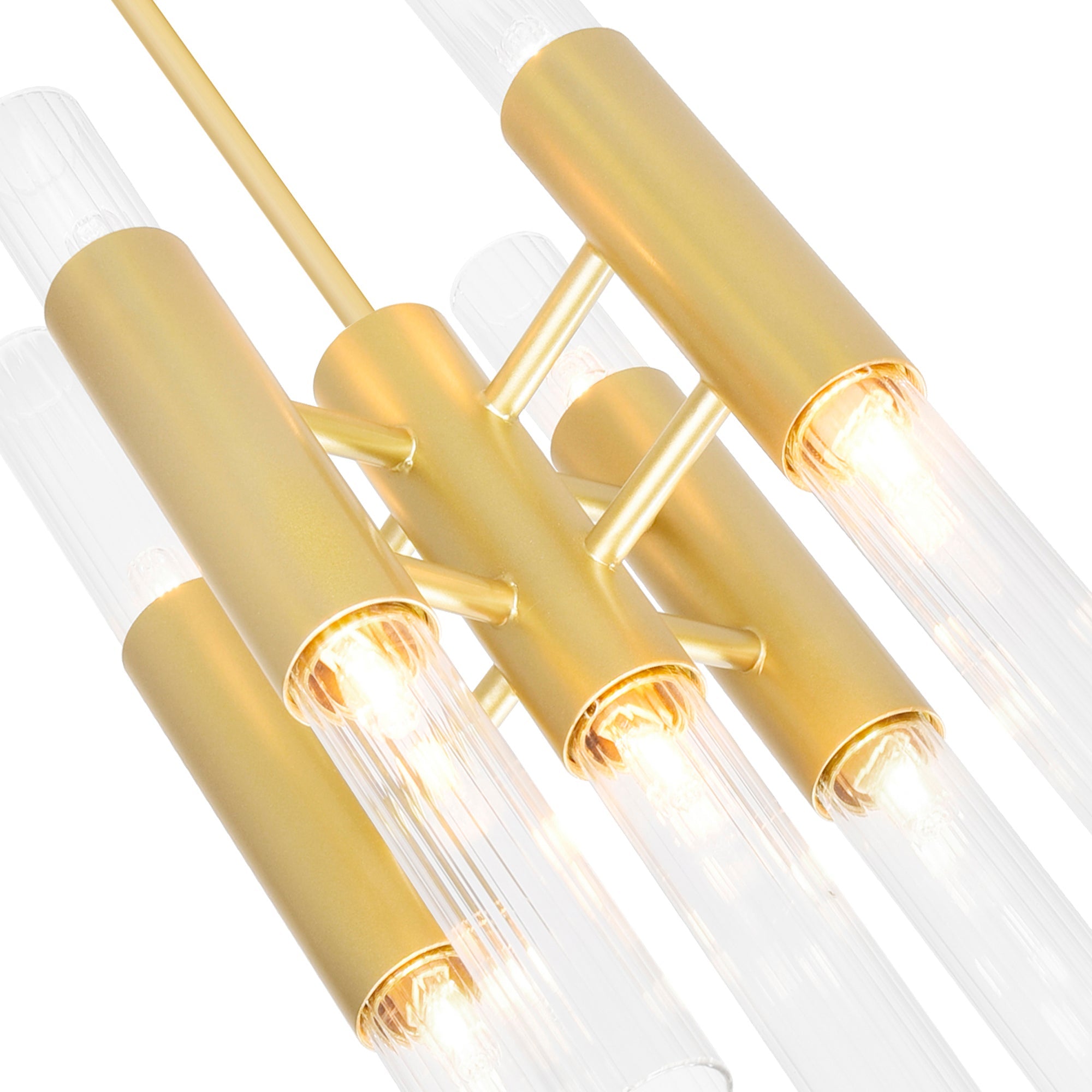 Orgue 9 Light 8in Satin Gold Mini Pendant - CWI Lighting