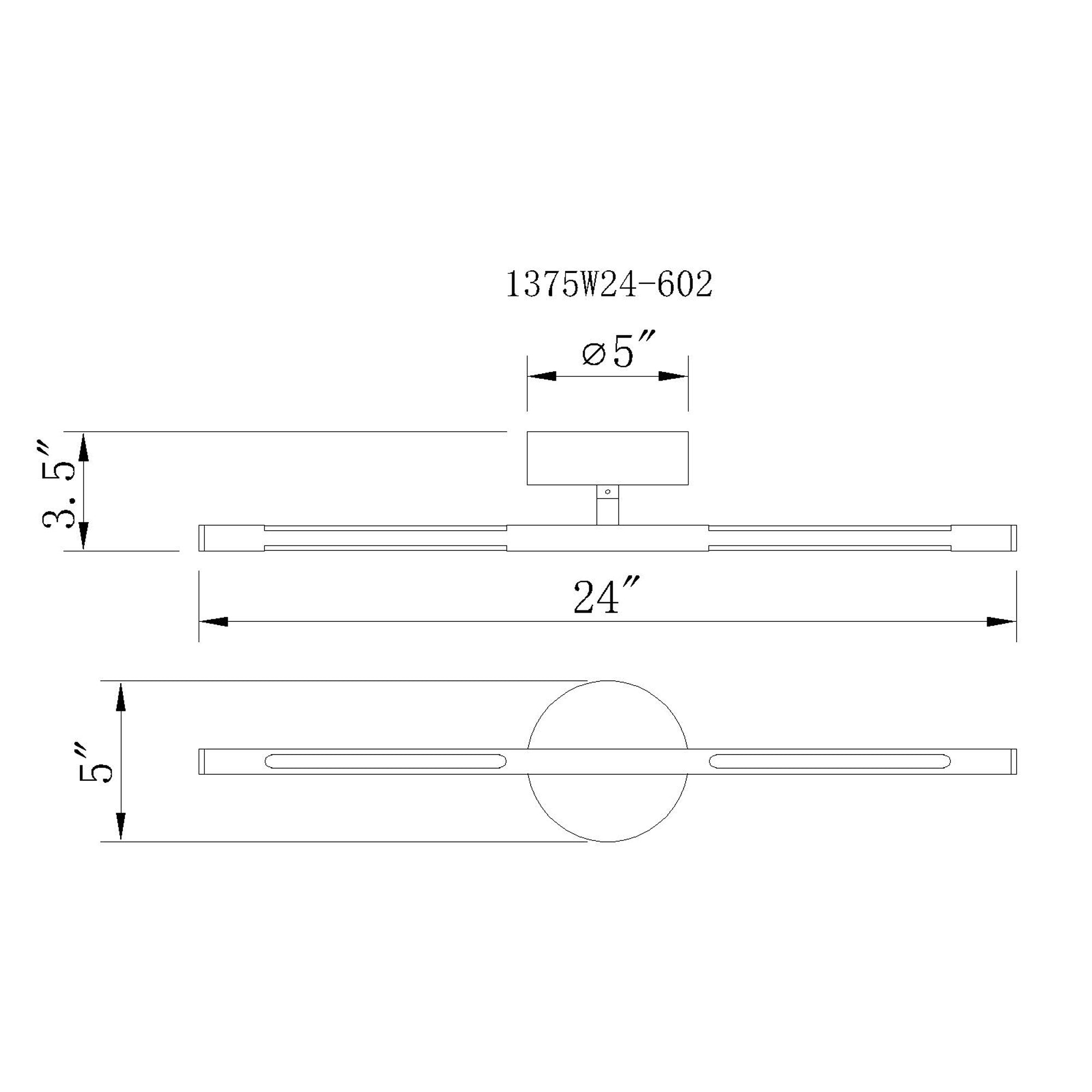 Oskil Integrated LED 24in Satin Gold Vanity Light - CWI Lighting