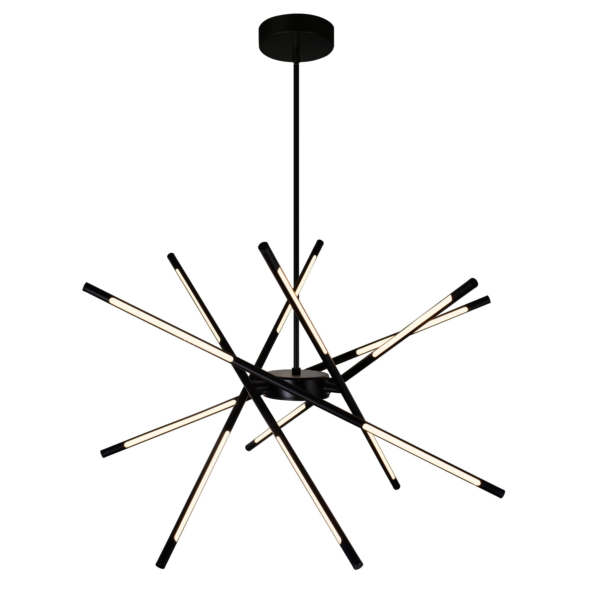 Oskil Integrated LED 31in Black Chandelier - CWI Lighting