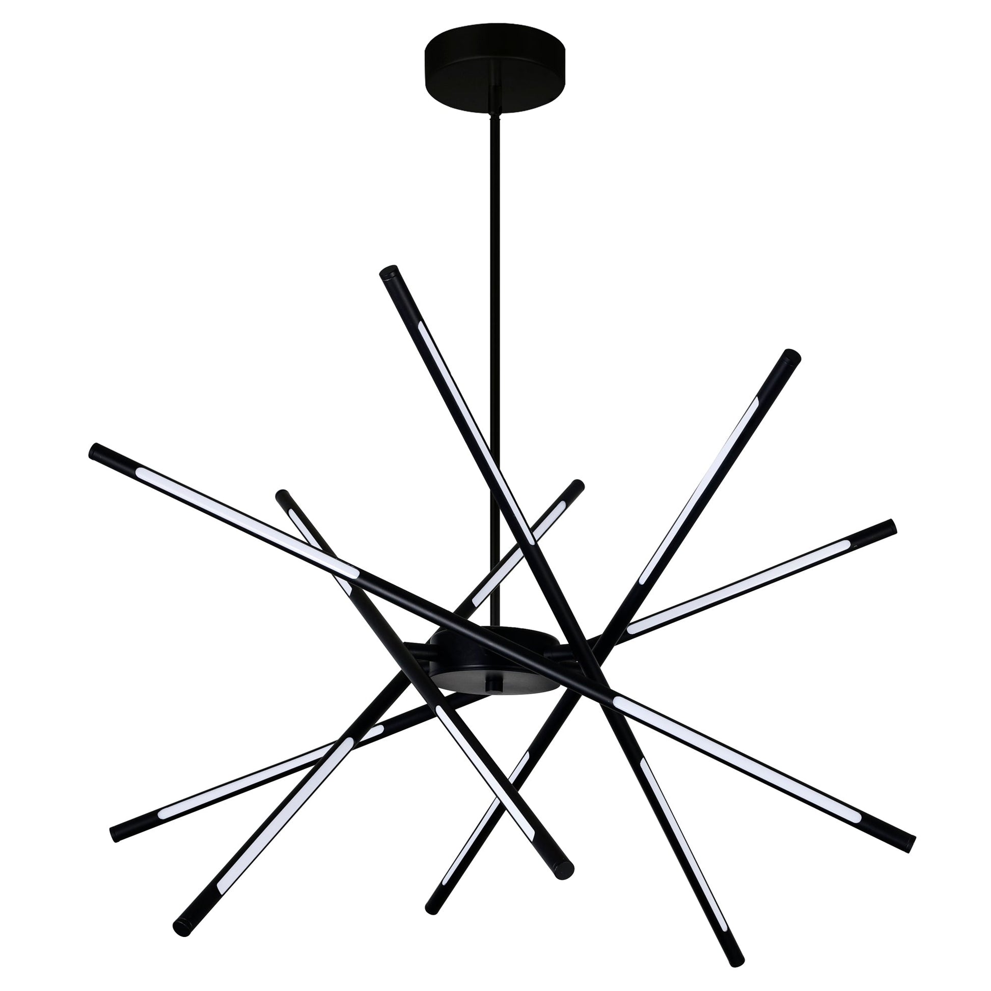 Oskil Integrated LED 31in Black Chandelier - CWI Lighting
