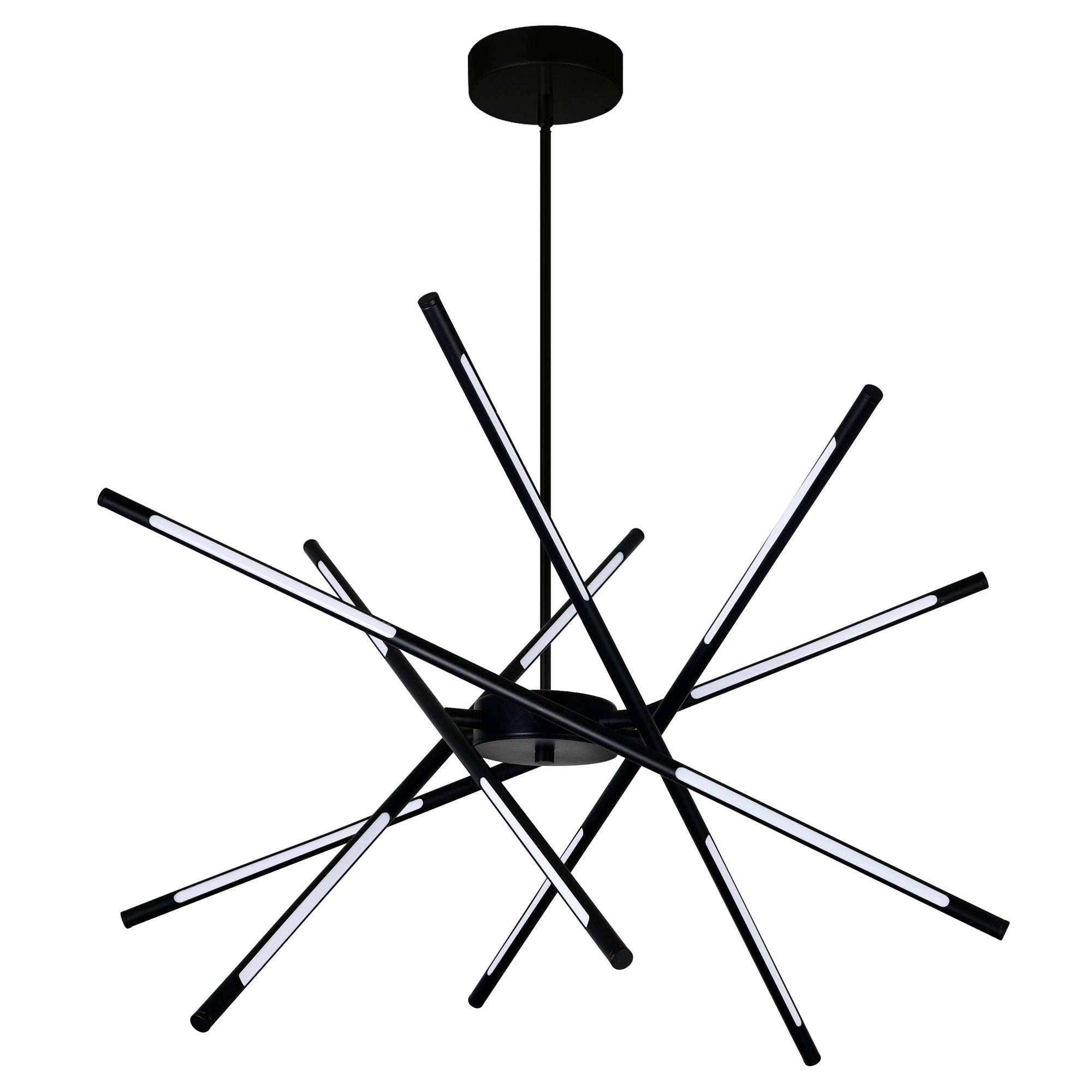Oskil Integrated LED 31in Black Chandelier - CWI Lighting