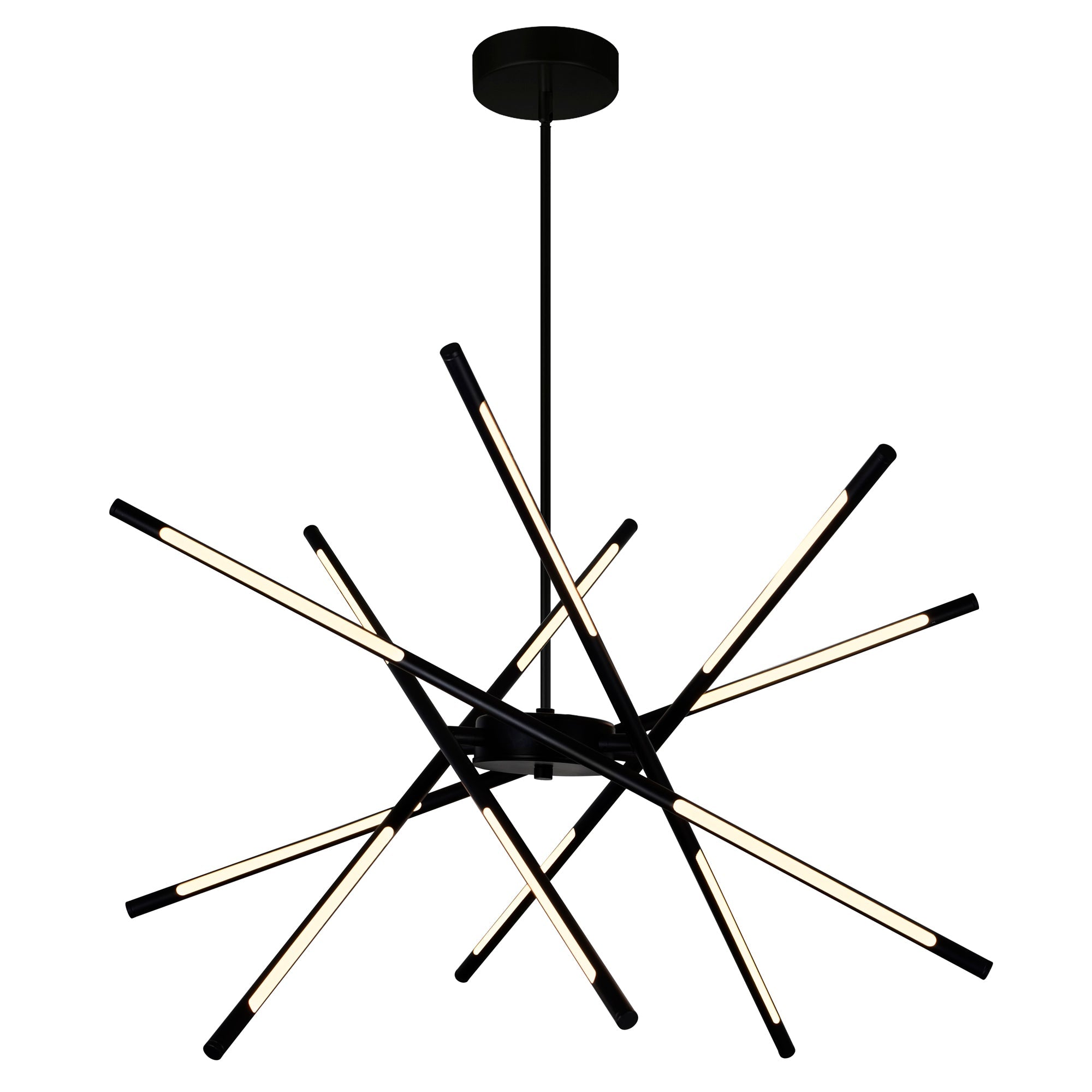 Oskil Integrated LED 31in Black Chandelier - CWI Lighting