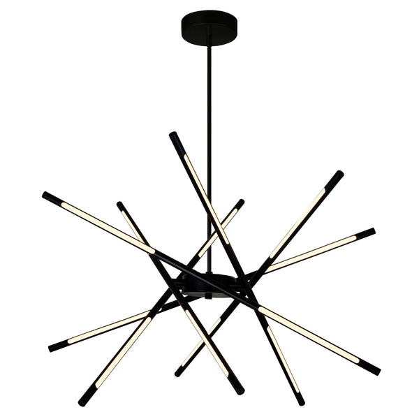 Oskil Integrated LED 31in Black Chandelier - CWI Lighting