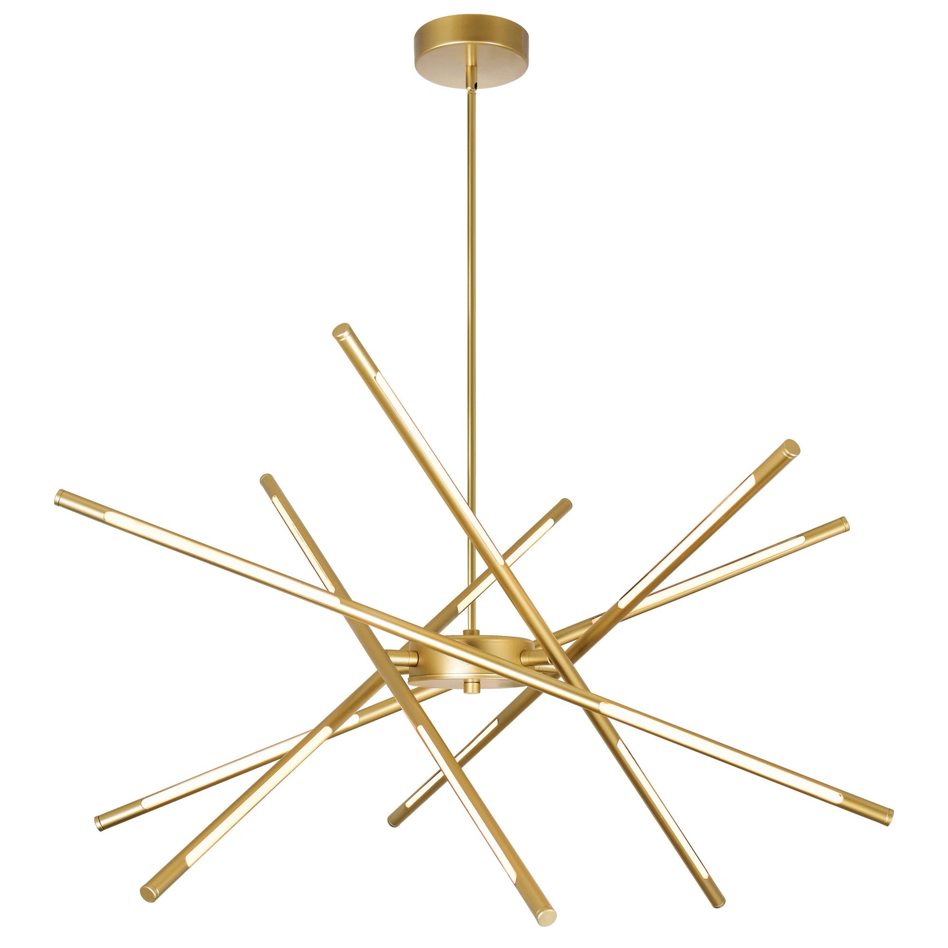 Oskil Integrated LED 31in Satin Gold Chandelier - CWI Lighting