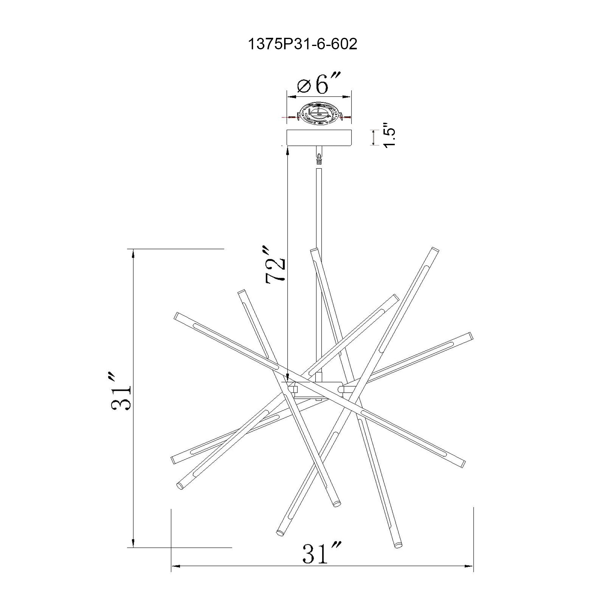 Oskil Integrated LED 31in Satin Gold Chandelier - CWI Lighting