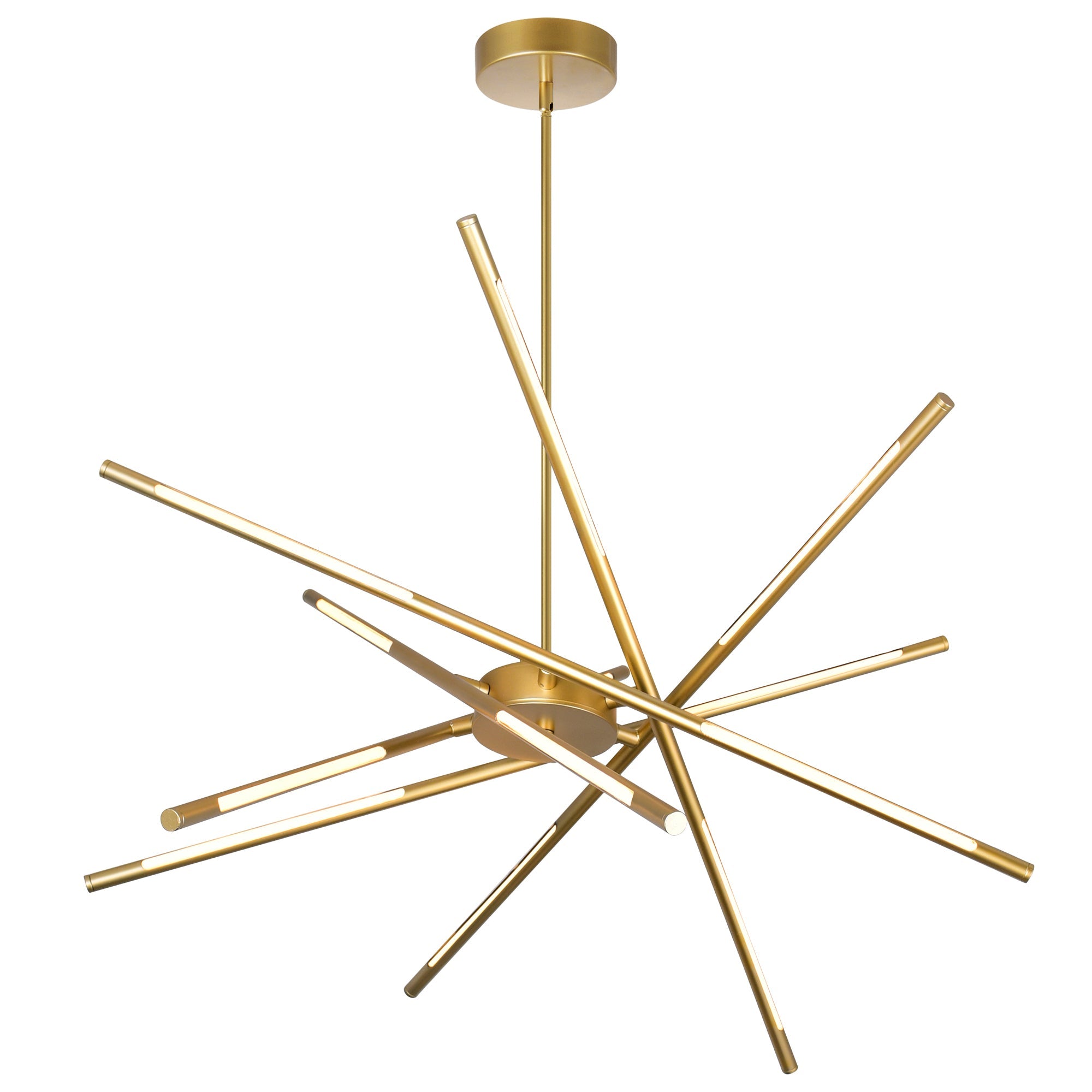 Oskil Integrated LED 31in Satin Gold Chandelier - CWI Lighting