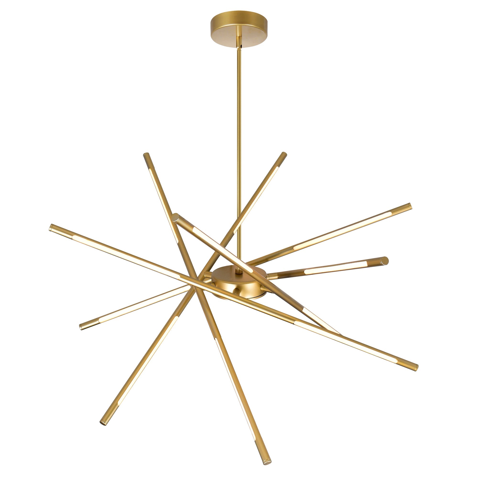 Oskil Integrated LED 31in Satin Gold Chandelier - CWI Lighting