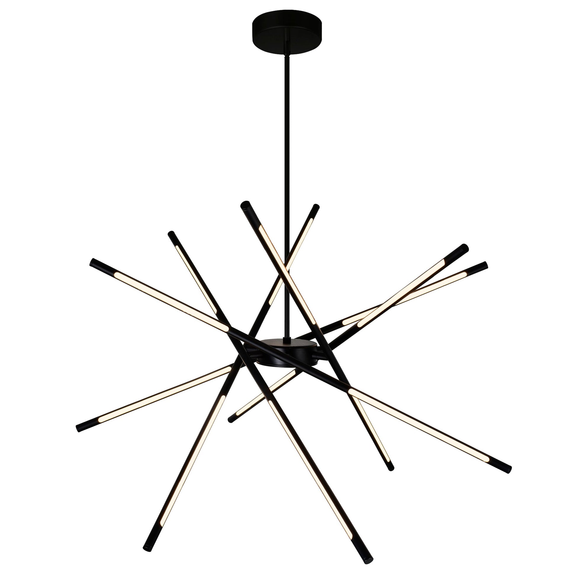 Oskil Integrated LED 43in Black Chandelier - CWI Lighting