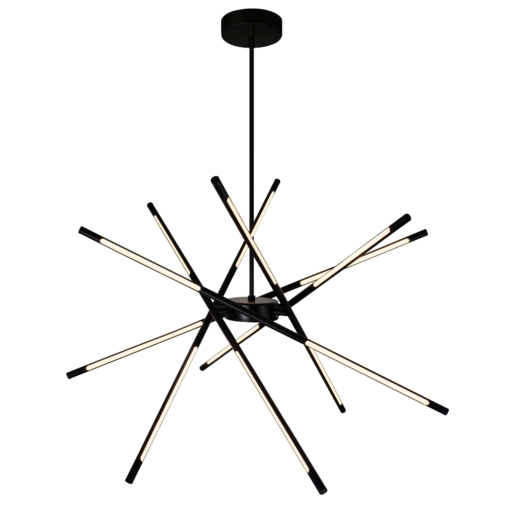 Oskil Integrated LED 43in Black Chandelier - CWI Lighting