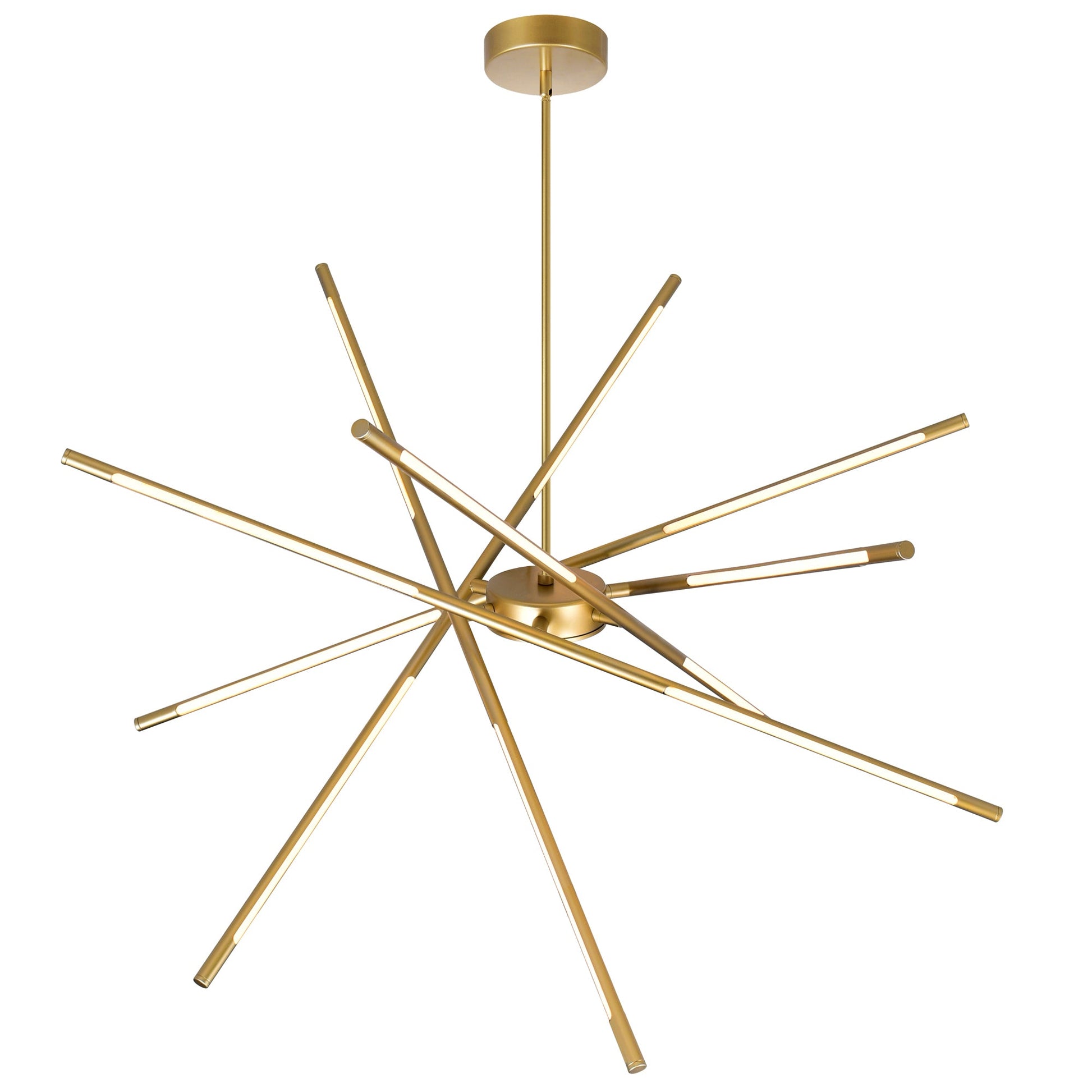 Oskil Integrated LED 43in Satin Gold Chandelier - CWI Lighting