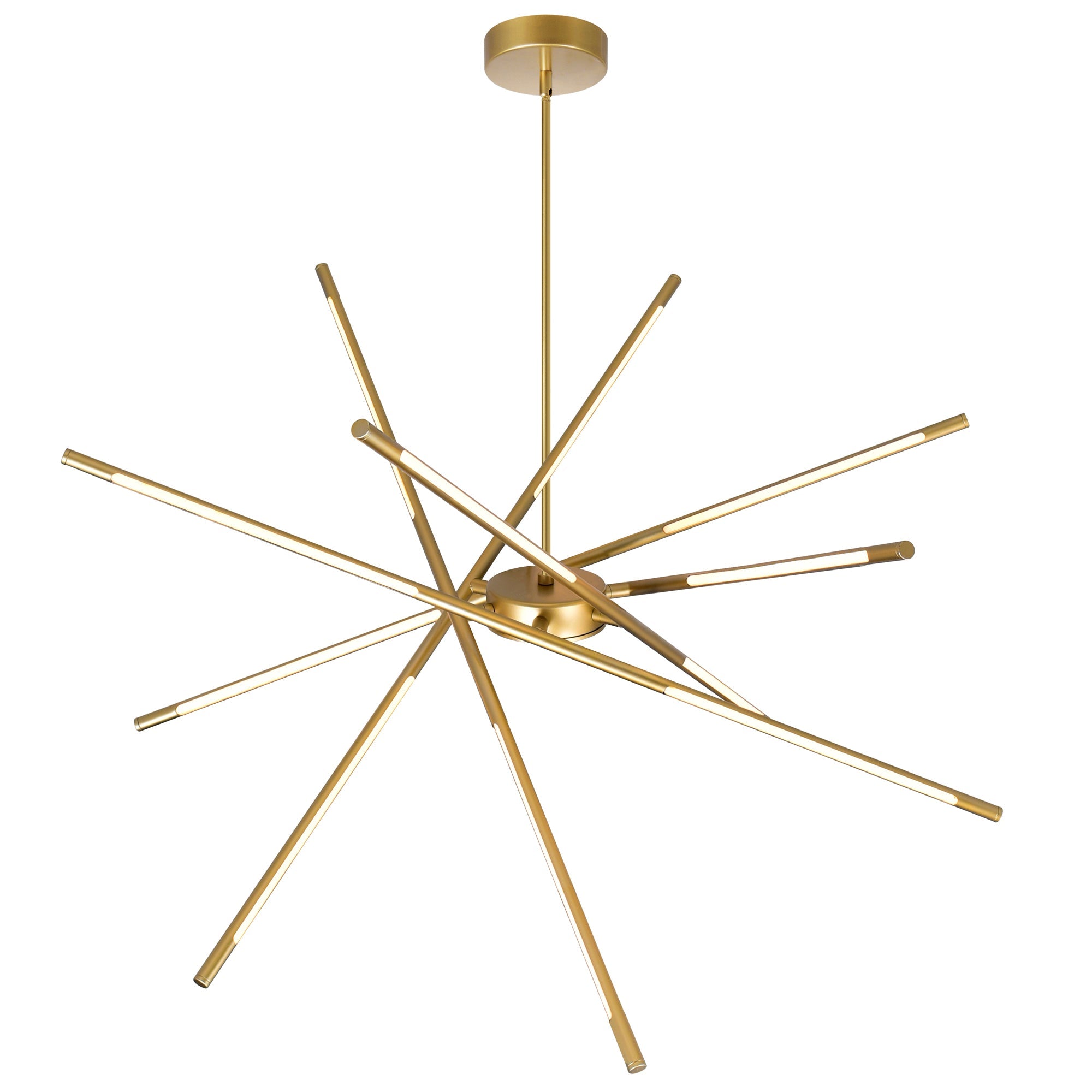 Oskil Integrated LED 43in Satin Gold Chandelier - CWI Lighting