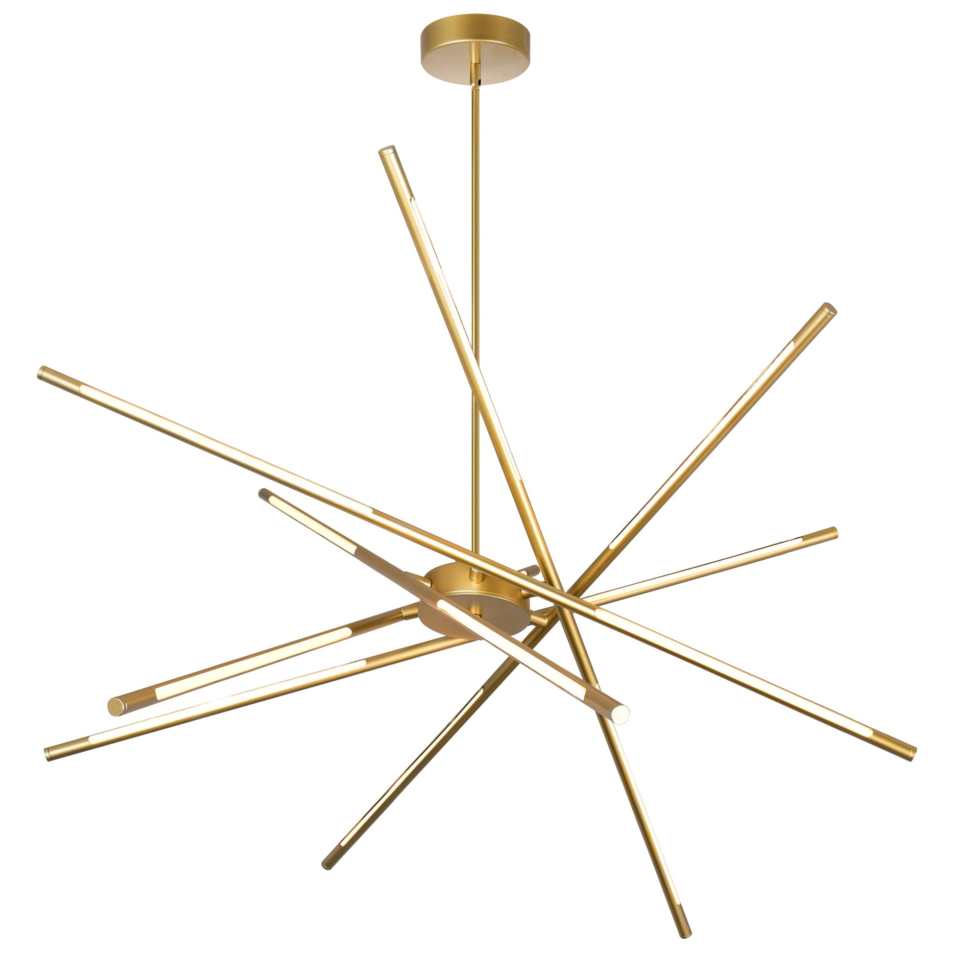 Oskil Integrated LED 43in Satin Gold Chandelier - CWI Lighting